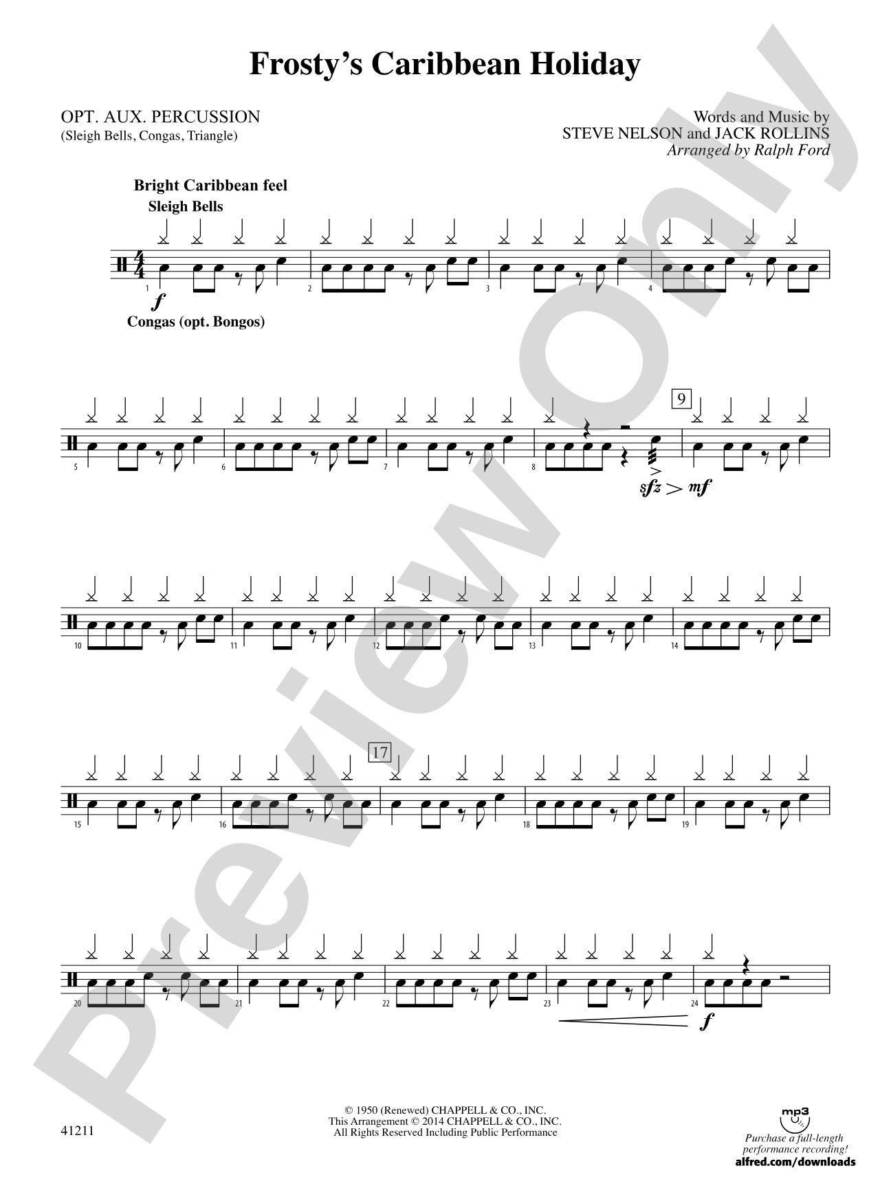 Frosty's Caribbean Holiday: 1st Percussion