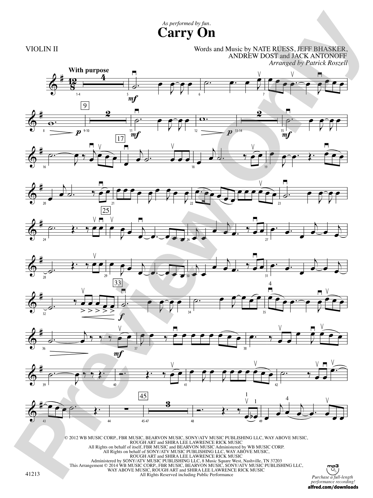 Carry On: 2nd Violin