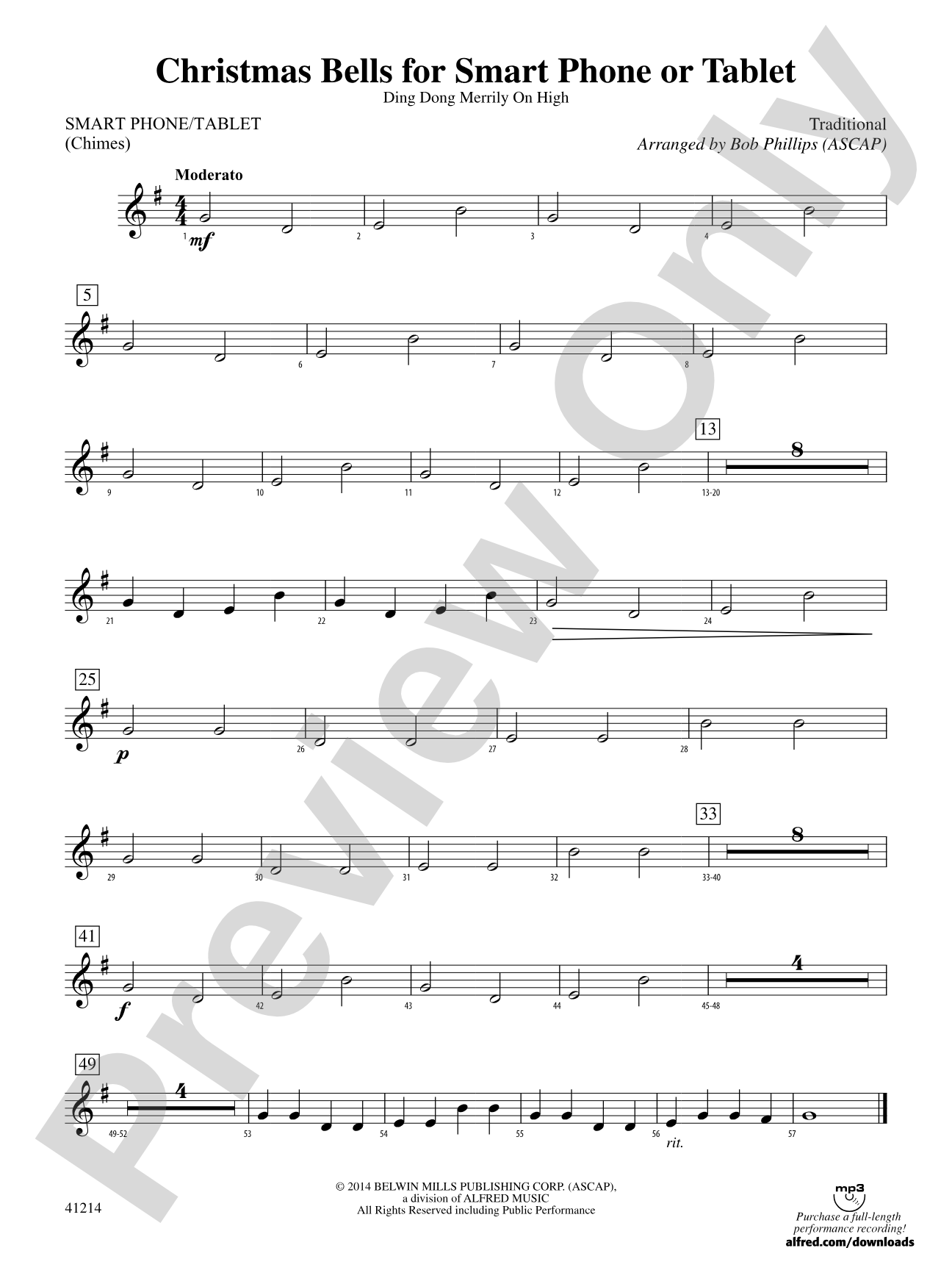 Christmas Bells for Smart Phone or Tablet: 1st Percussion