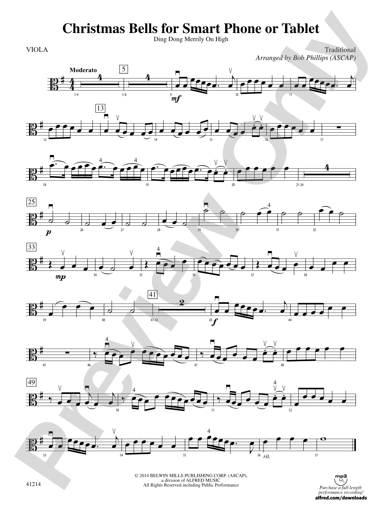 Christmas Bells for Smart Phone or Tablet: Viola