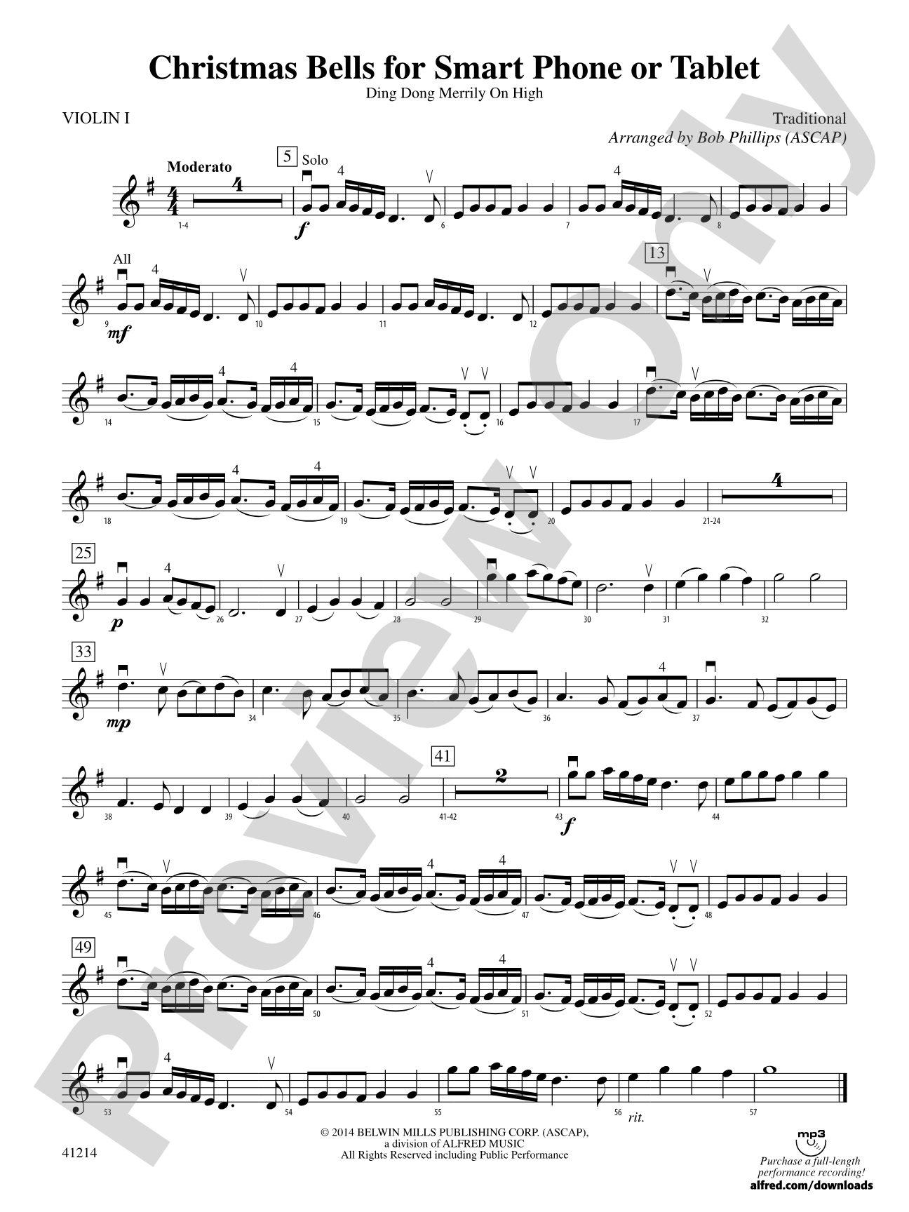 Christmas Bells for Smart Phone or Tablet: 1st Violin