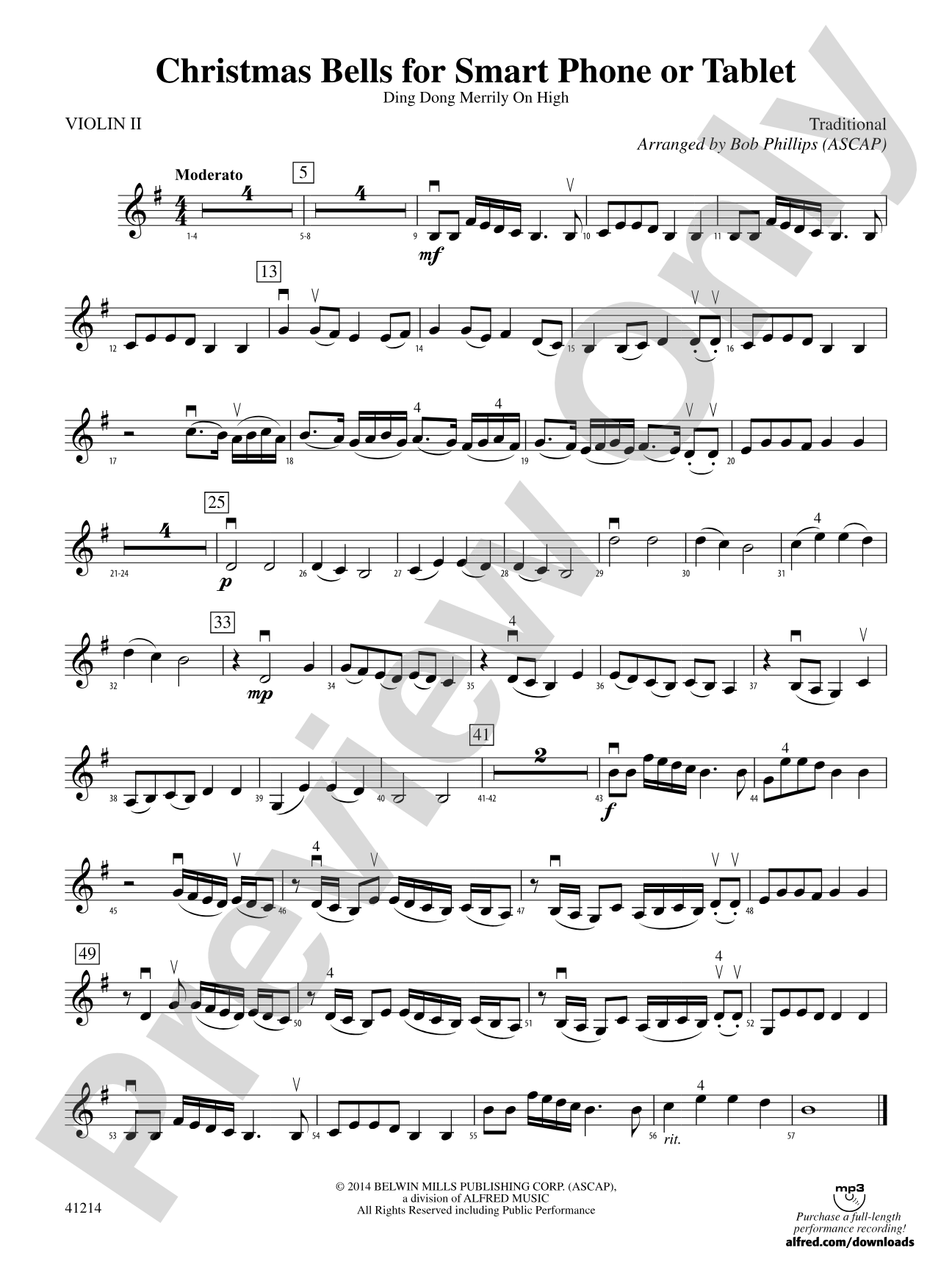 Christmas Bells for Smart Phone or Tablet: 2nd Violin