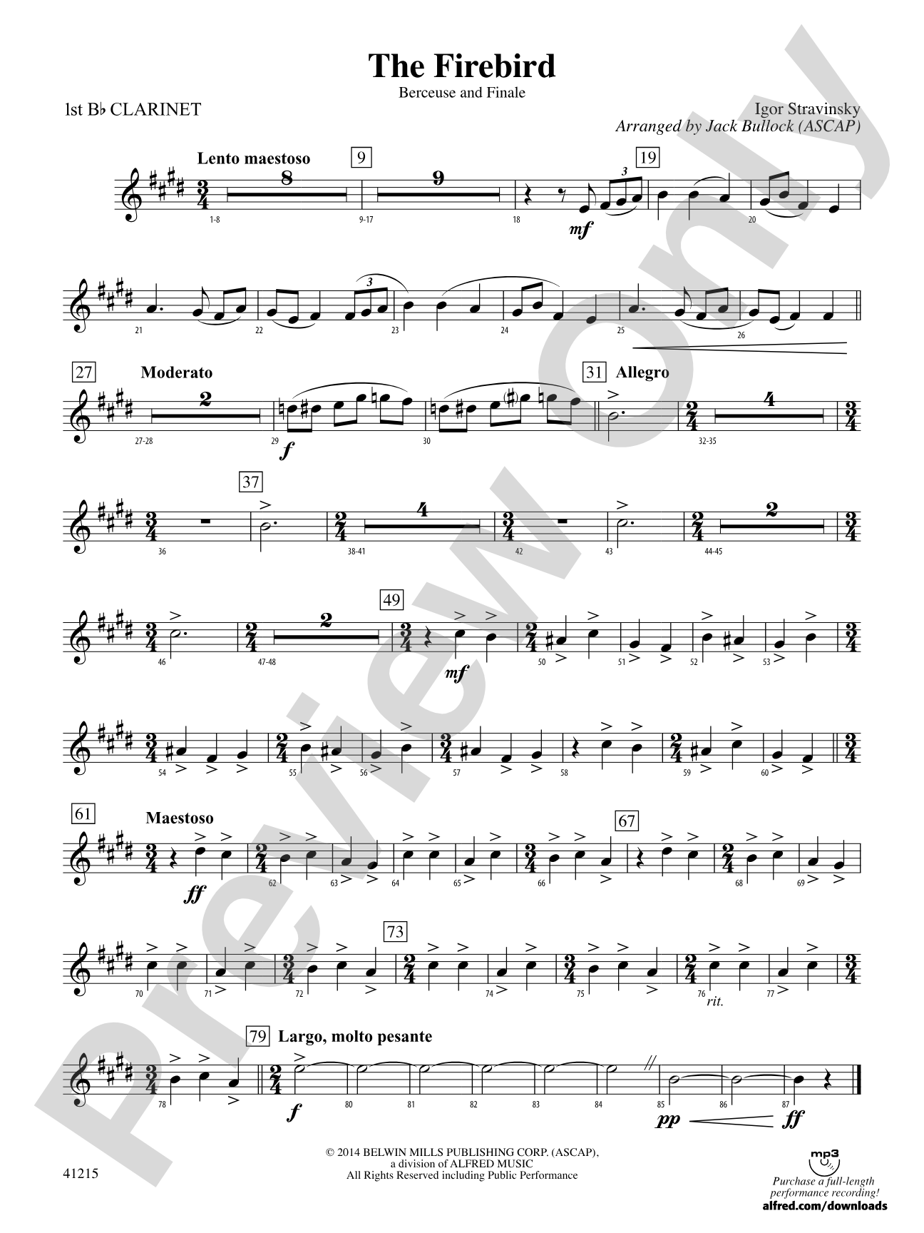 The Firebird: 1st B-flat Clarinet