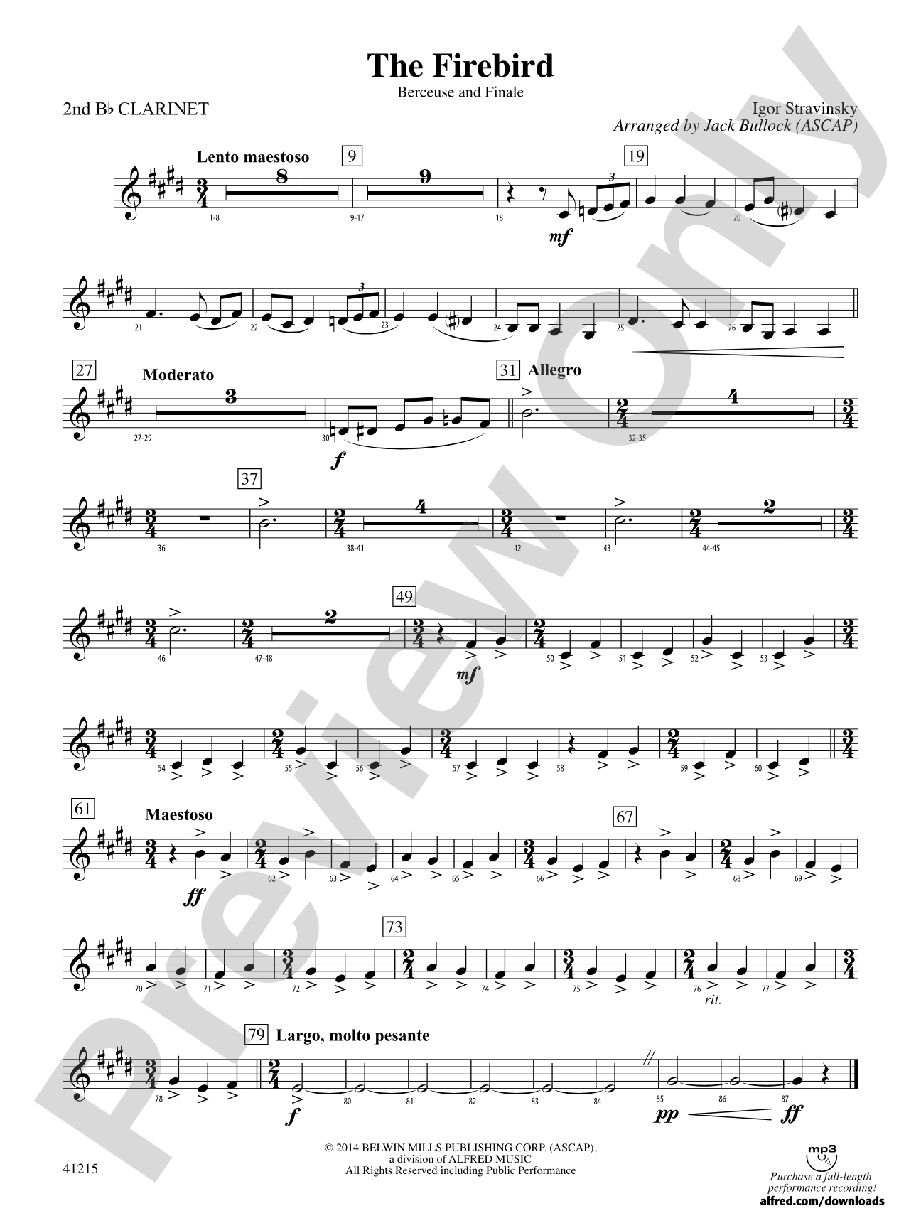 The Firebird: 2nd B-flat Clarinet