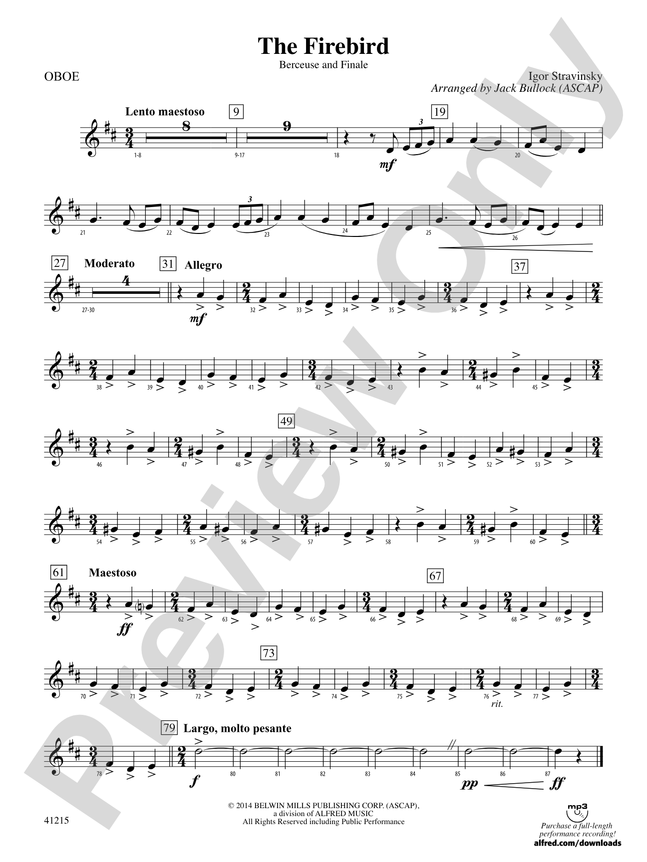 The Firebird: Oboe