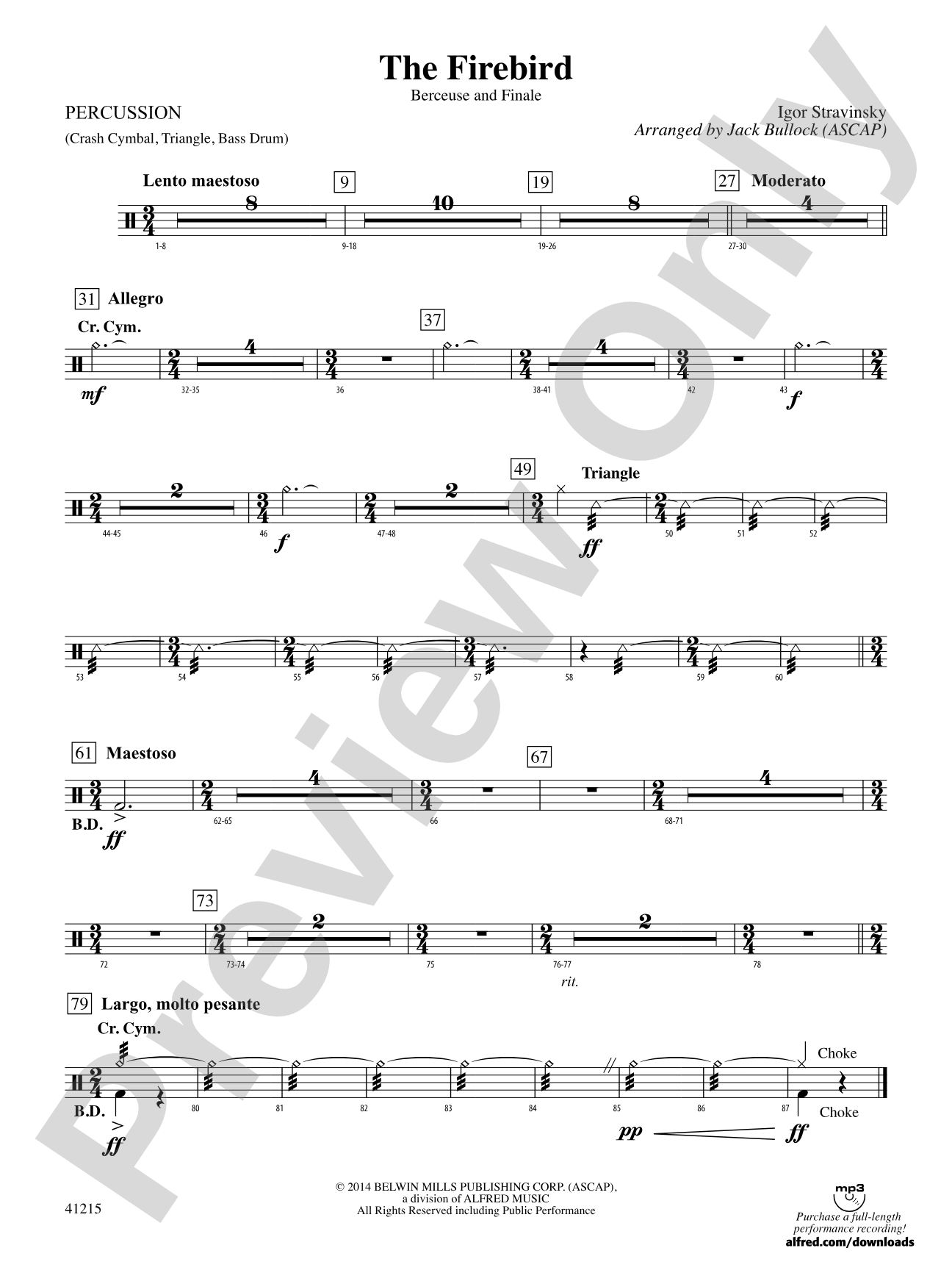 The Firebird: 1st Percussion