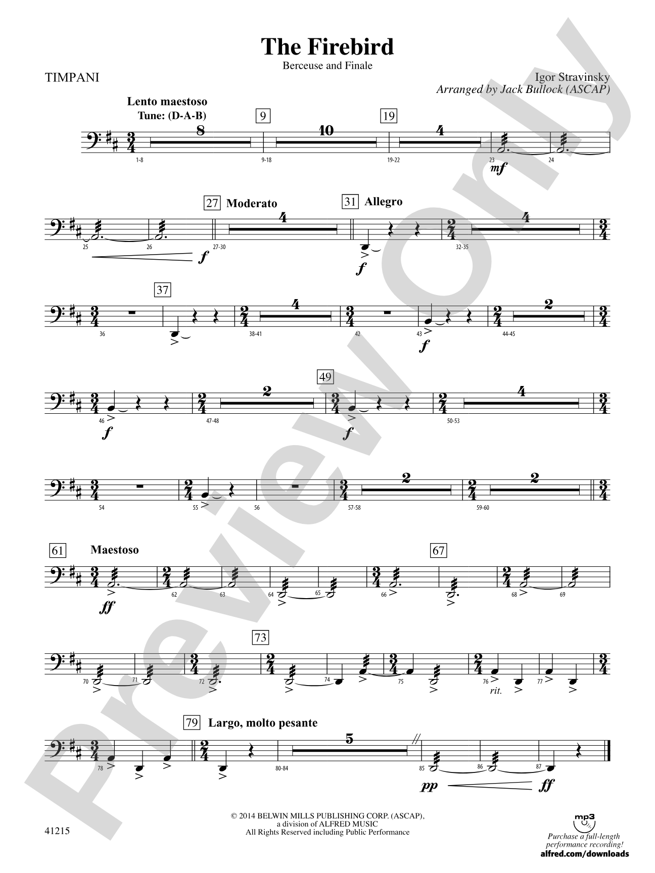 The Firebird: Timpani