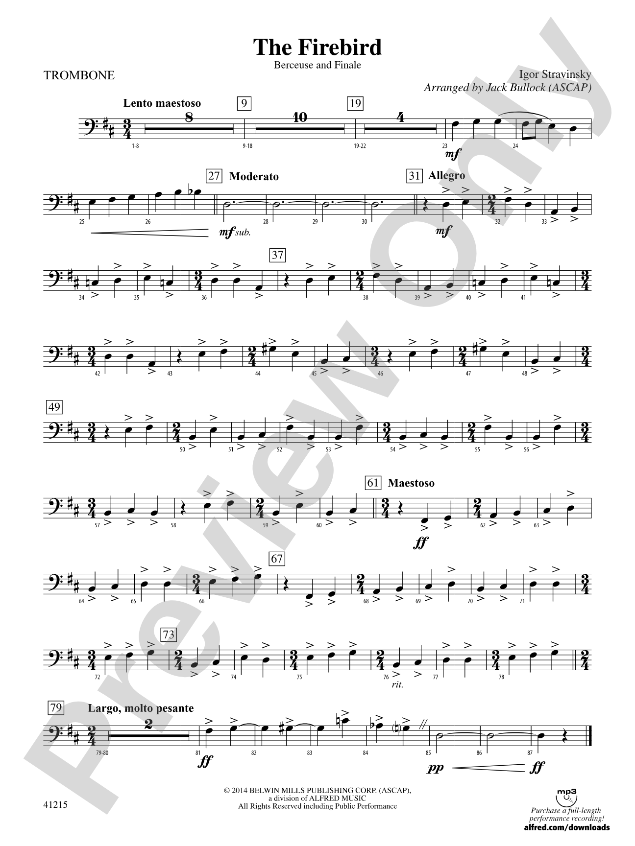 The Firebird: 1st Trombone