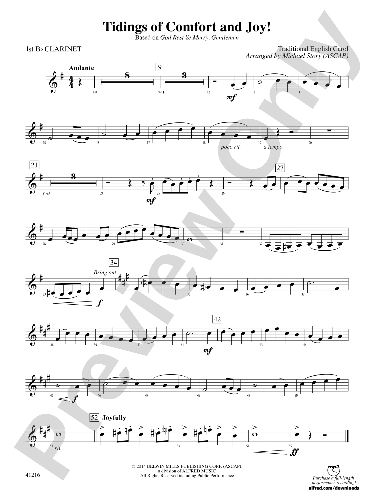 Tidings of Comfort and Joy!: 1st B-flat Clarinet