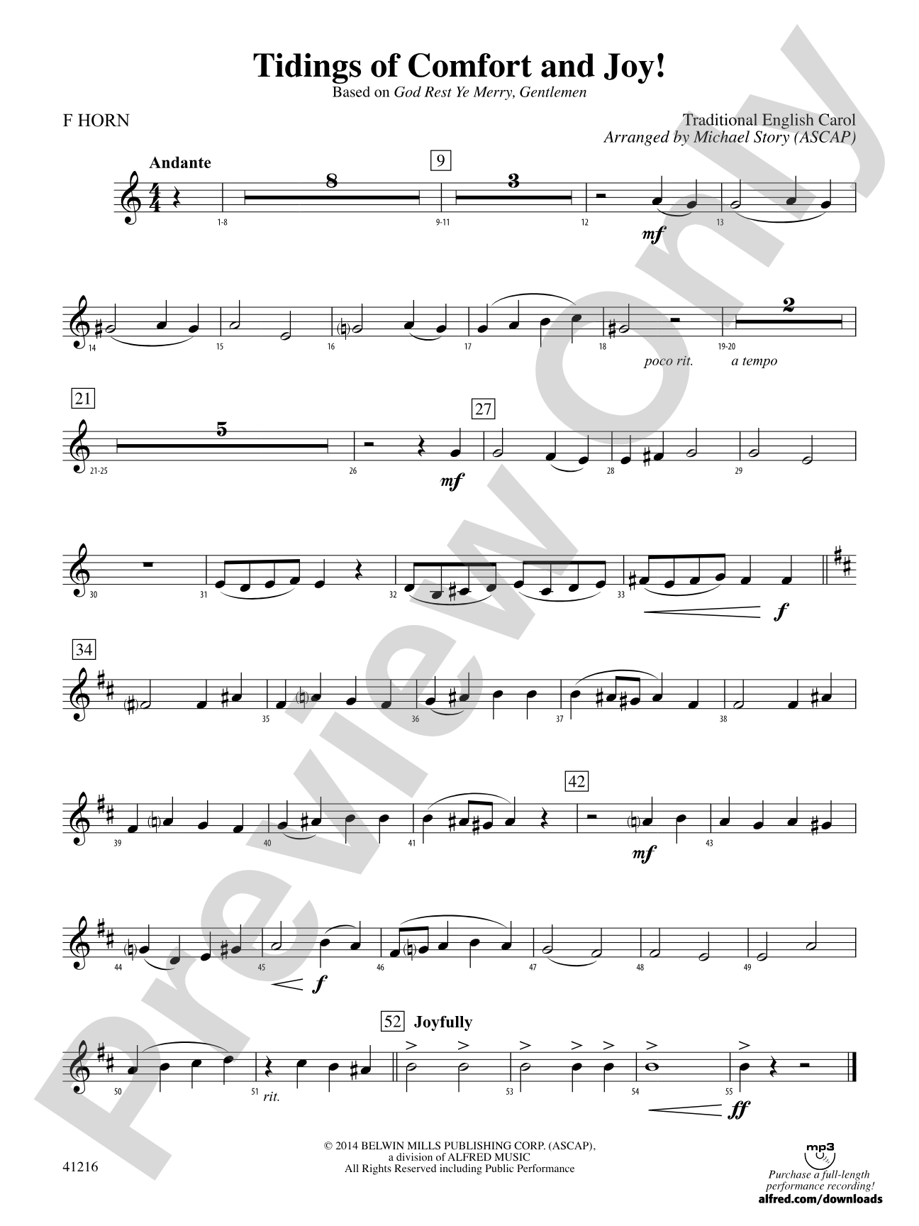 Tidings of Comfort and Joy!: 1st F Horn