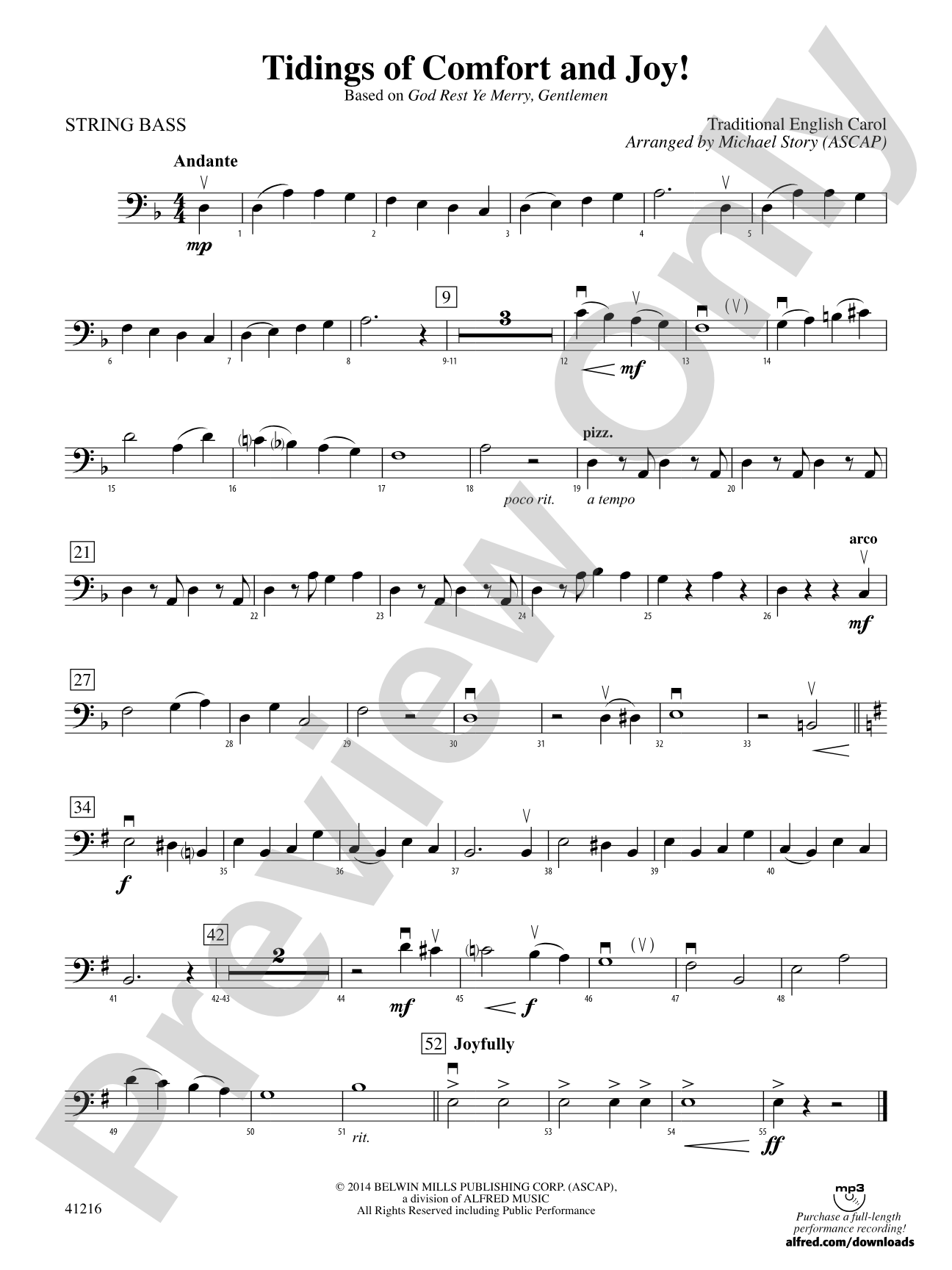 Tidings of Comfort and Joy!: String Bass