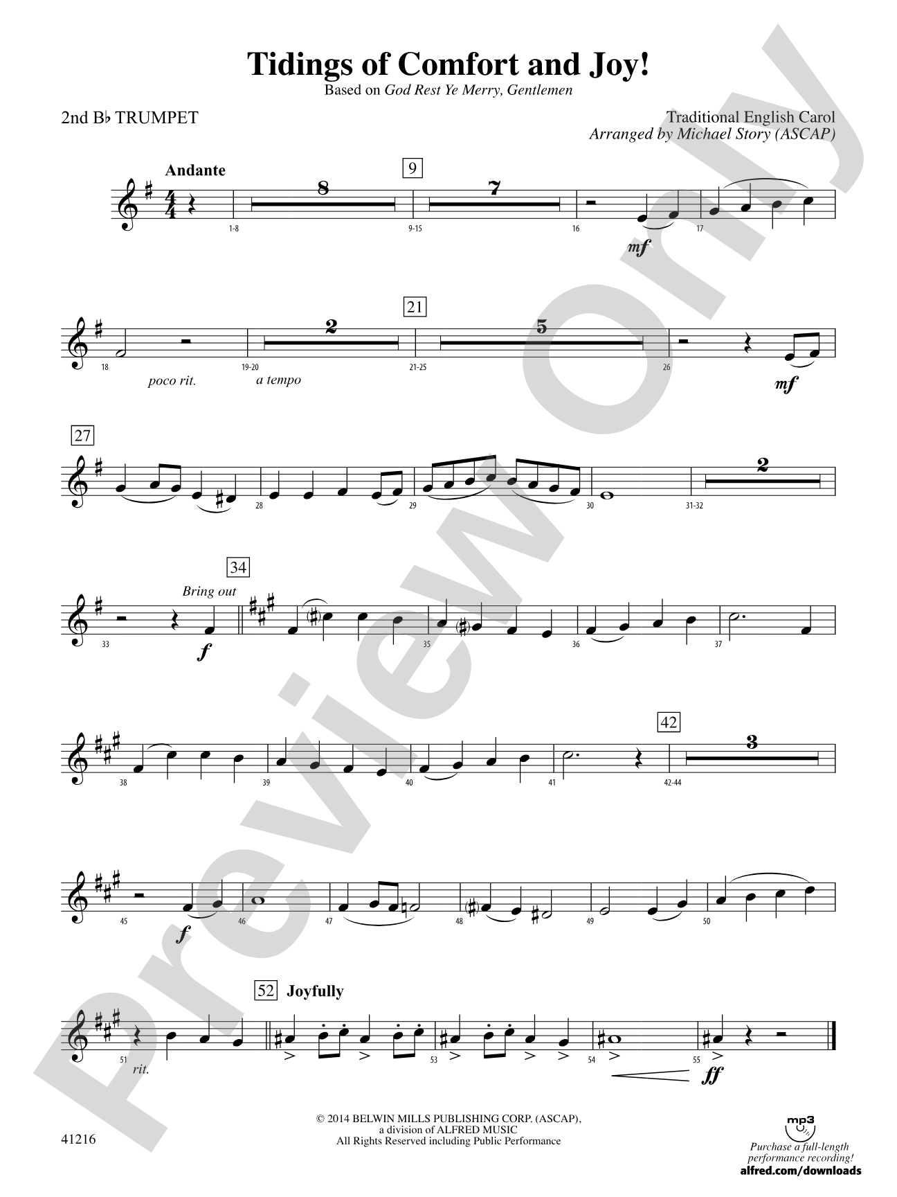 Tidings of Comfort and Joy!: 2nd B-flat Trumpet