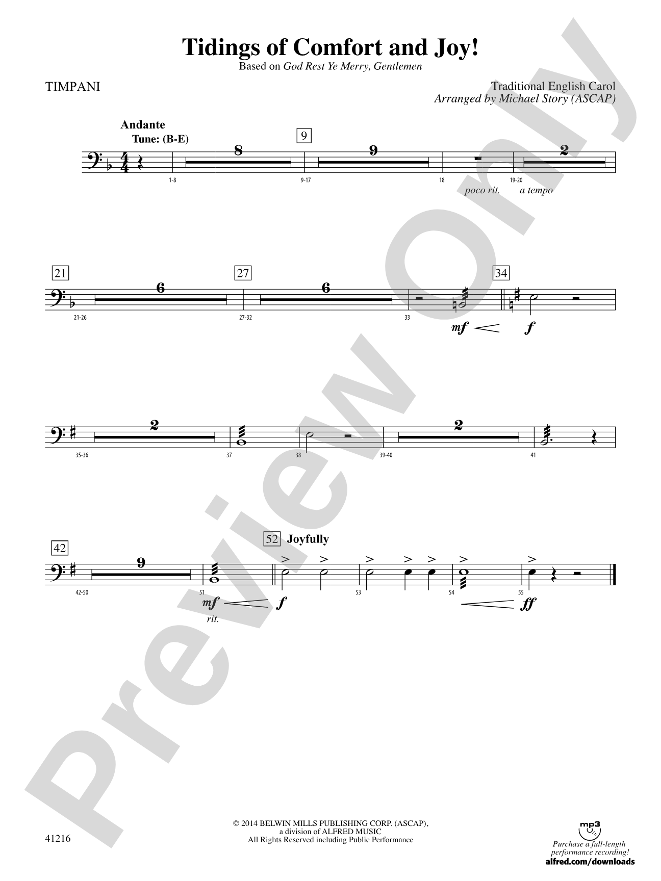 Tidings of Comfort and Joy!: Timpani