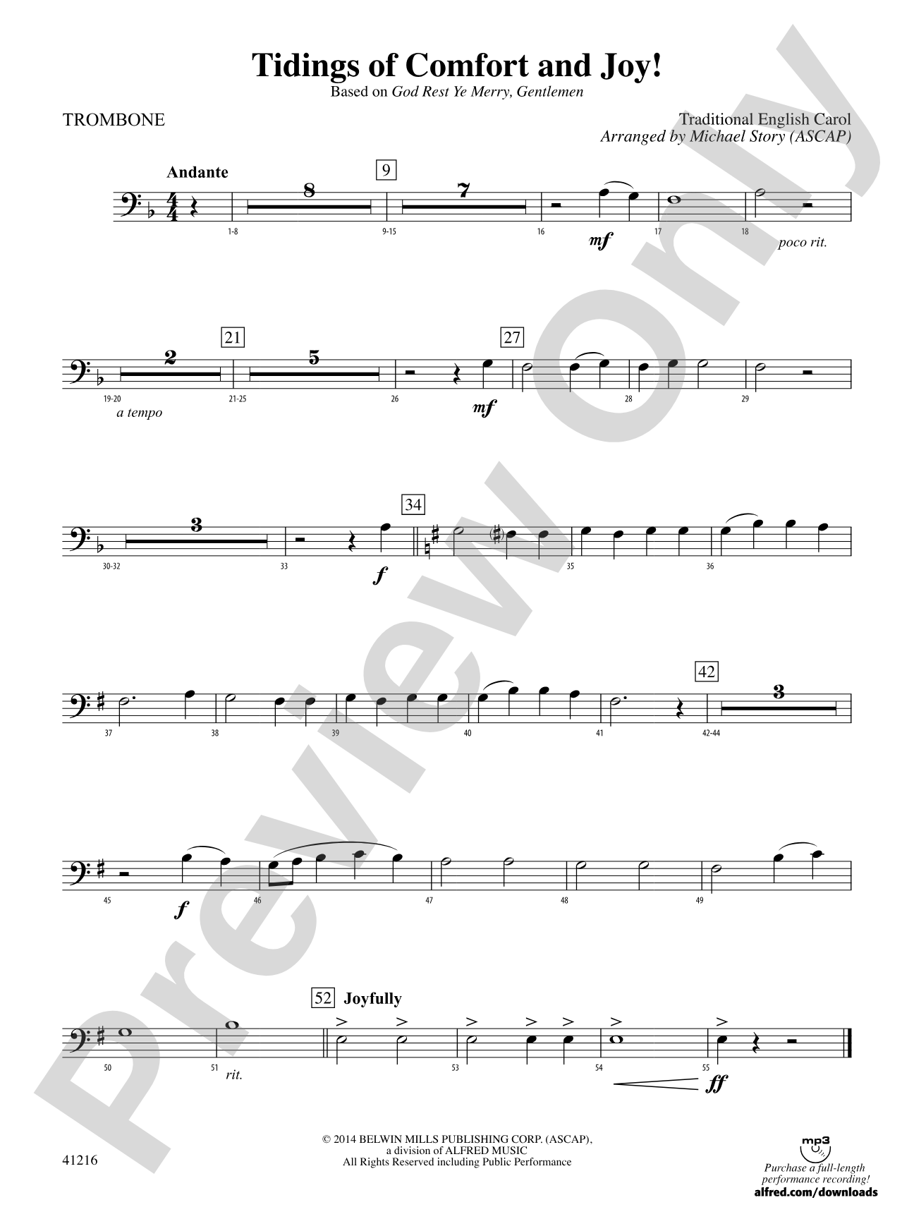 Tidings of Comfort and Joy!: 1st Trombone