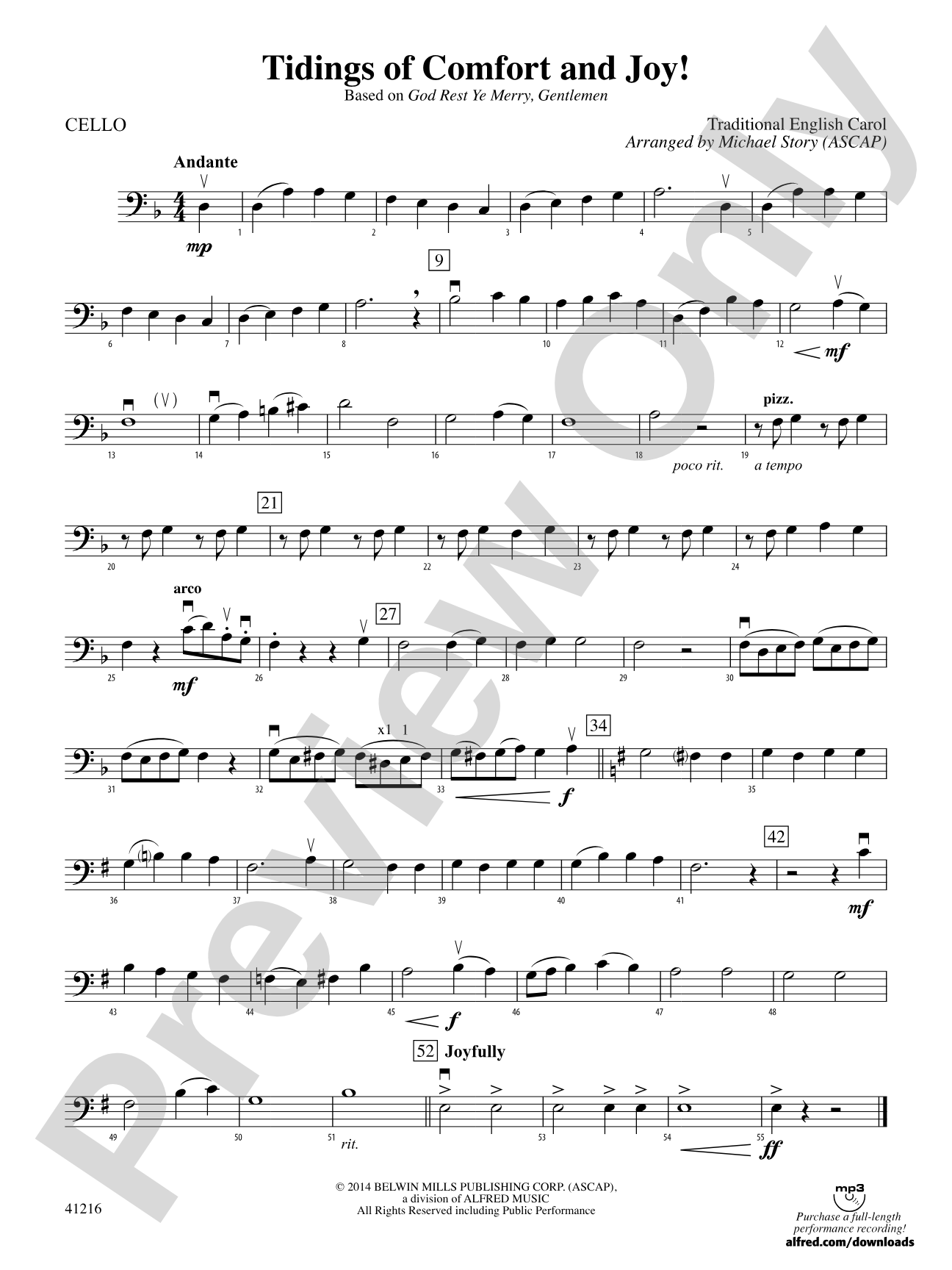 Tidings of Comfort and Joy!: Cello