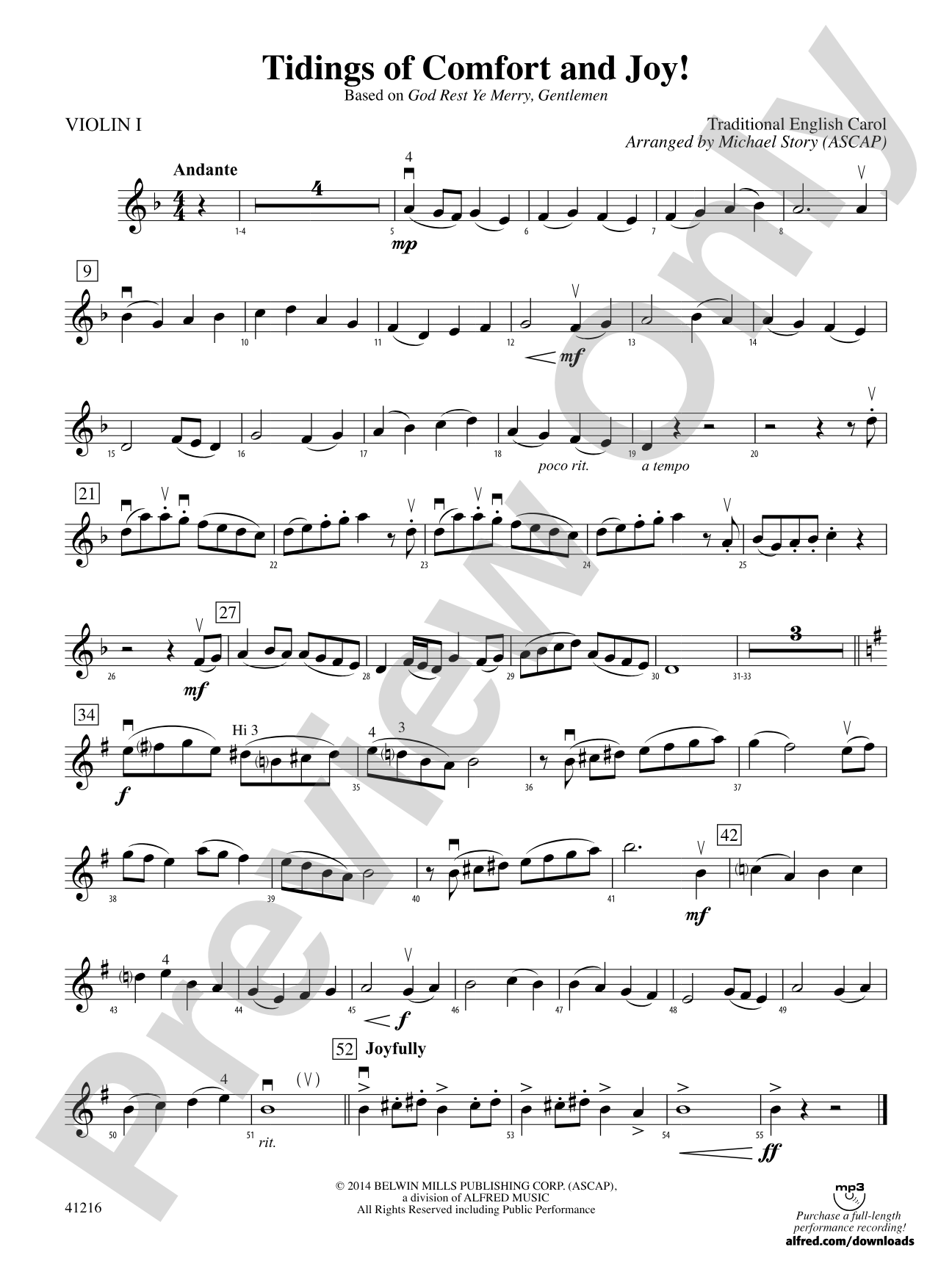 Tidings of Comfort and Joy!: 1st Violin