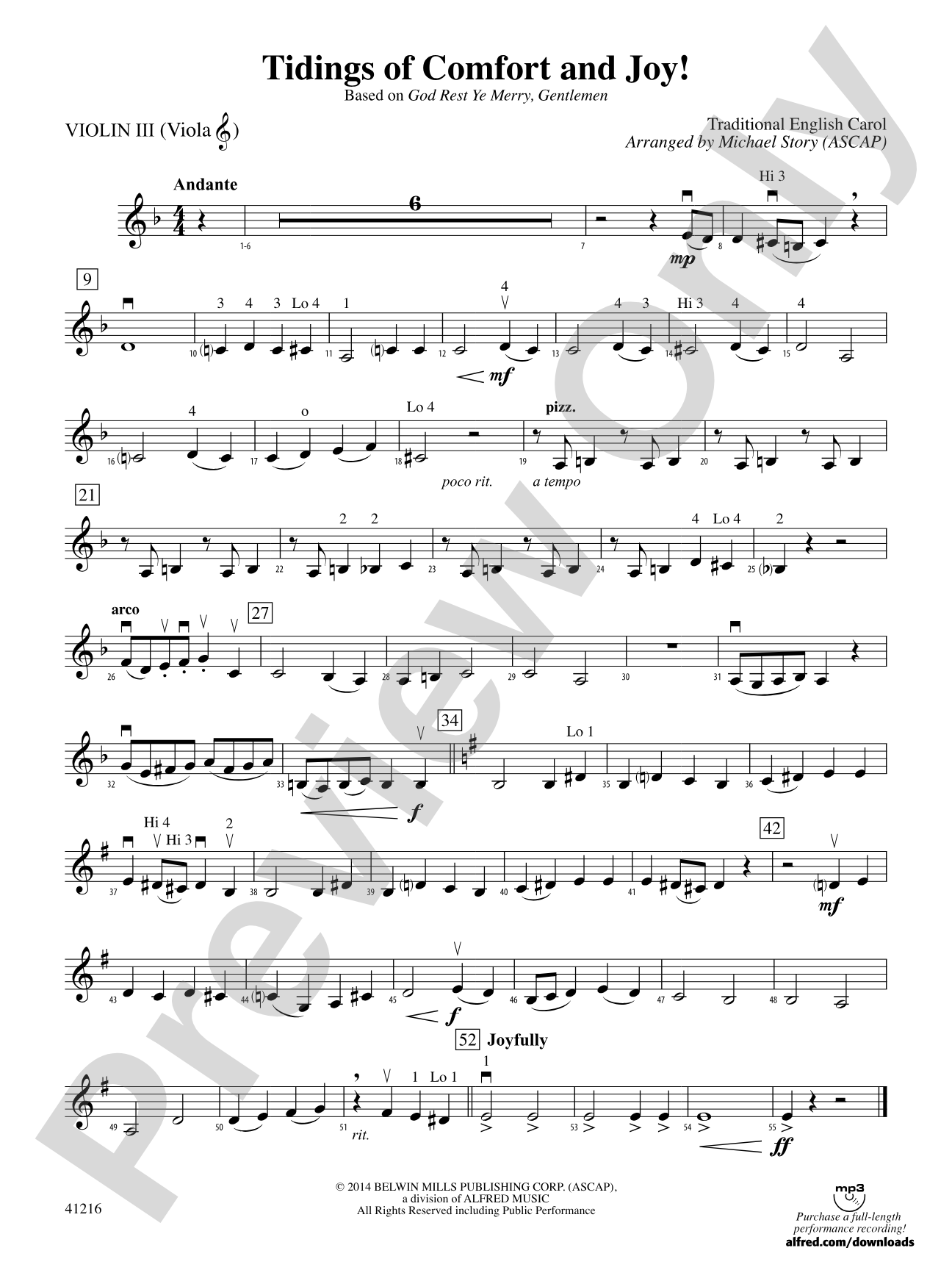 Tidings of Comfort and Joy!: 3rd Violin (Viola [TC])