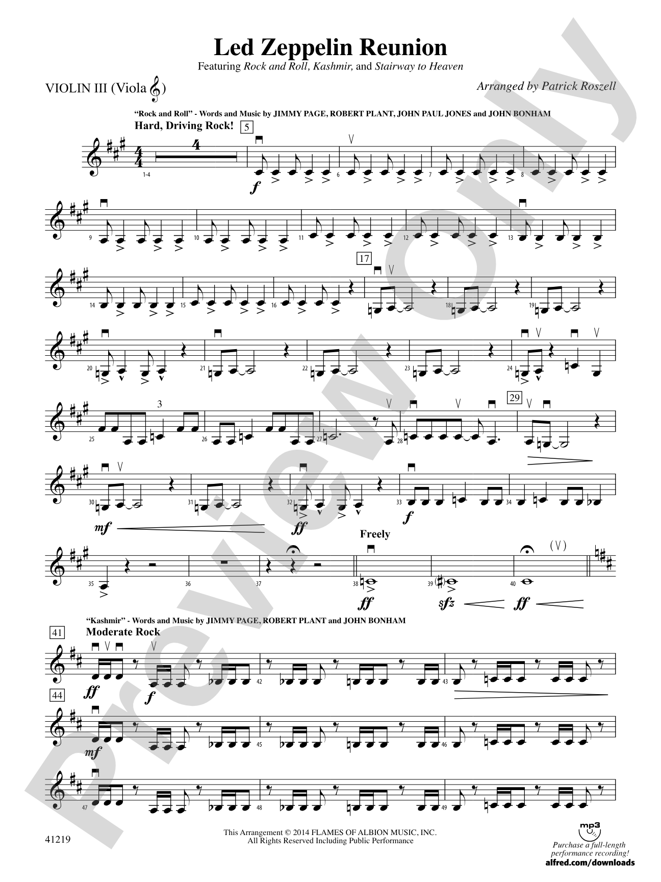Led Zeppelin Reunion: 3rd Violin (Viola [TC])