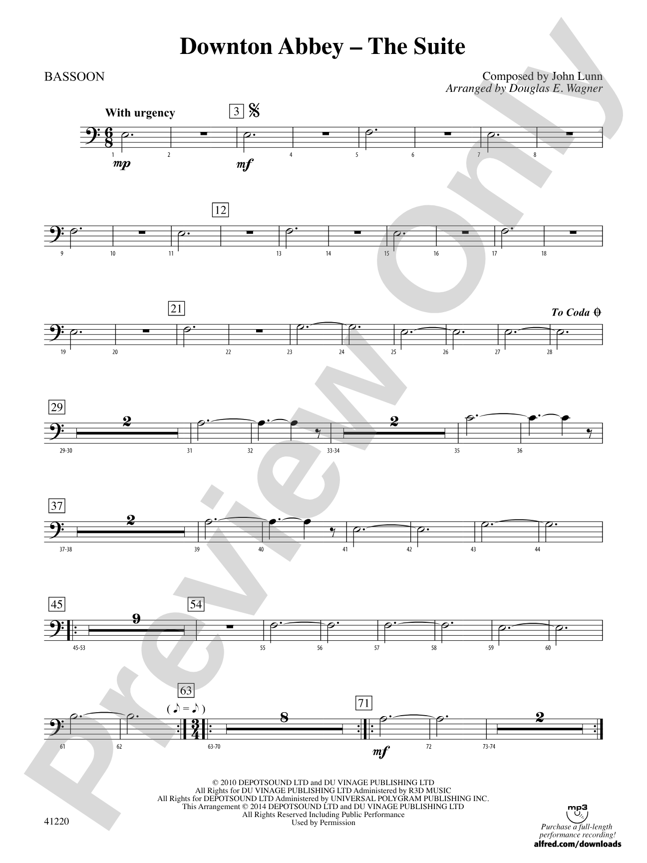 Downton Abbey – The Suite: Bassoon