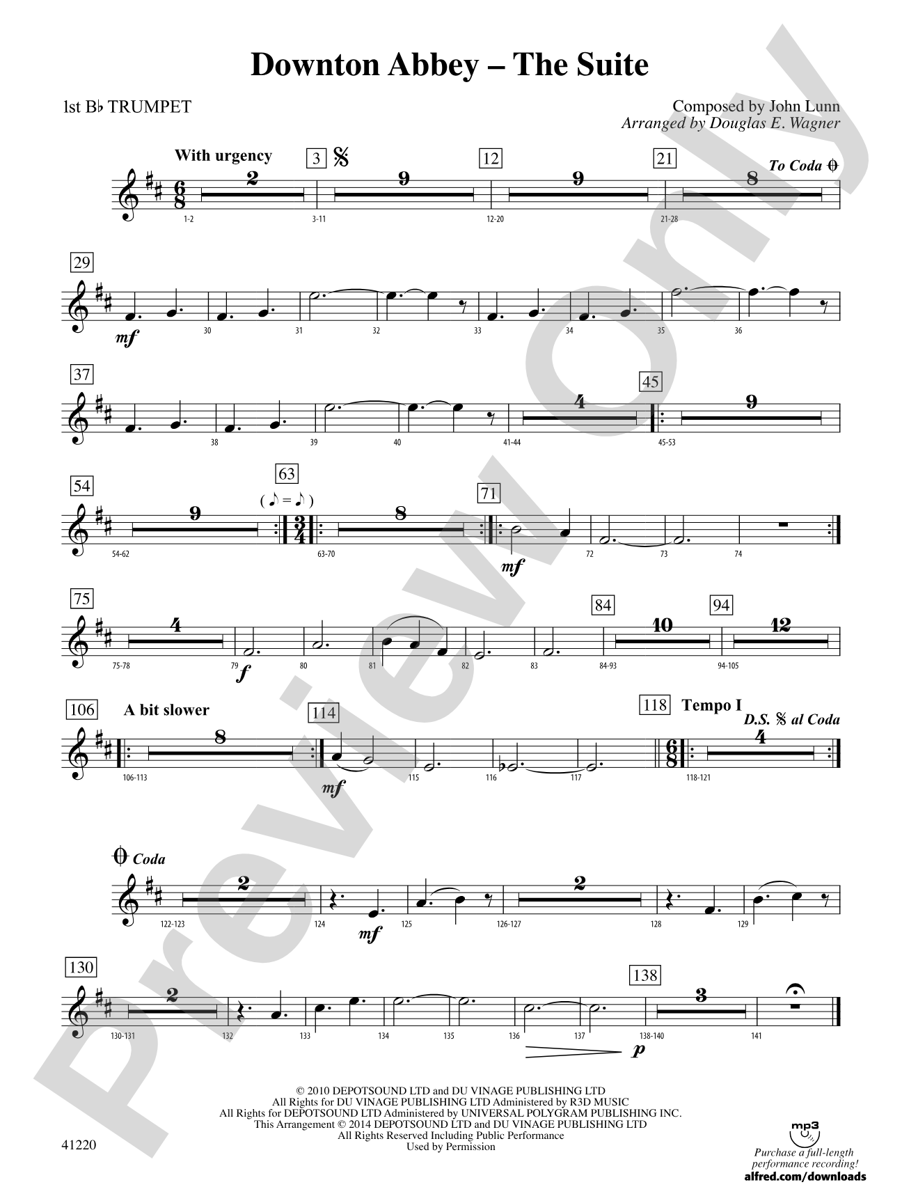 Downton Abbey – The Suite: 1st B-flat Trumpet