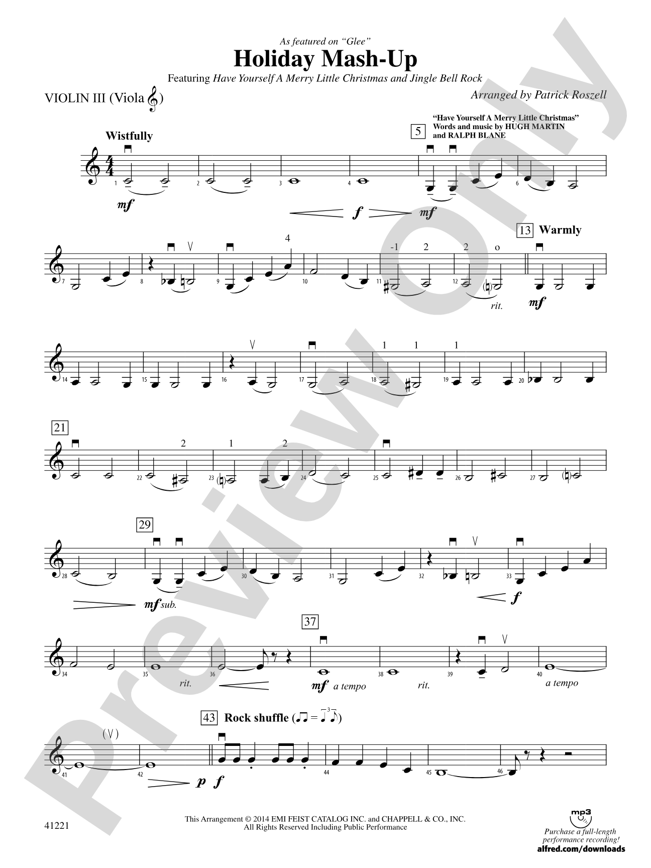 Holiday Mash-Up: 3rd Violin (Viola [TC])