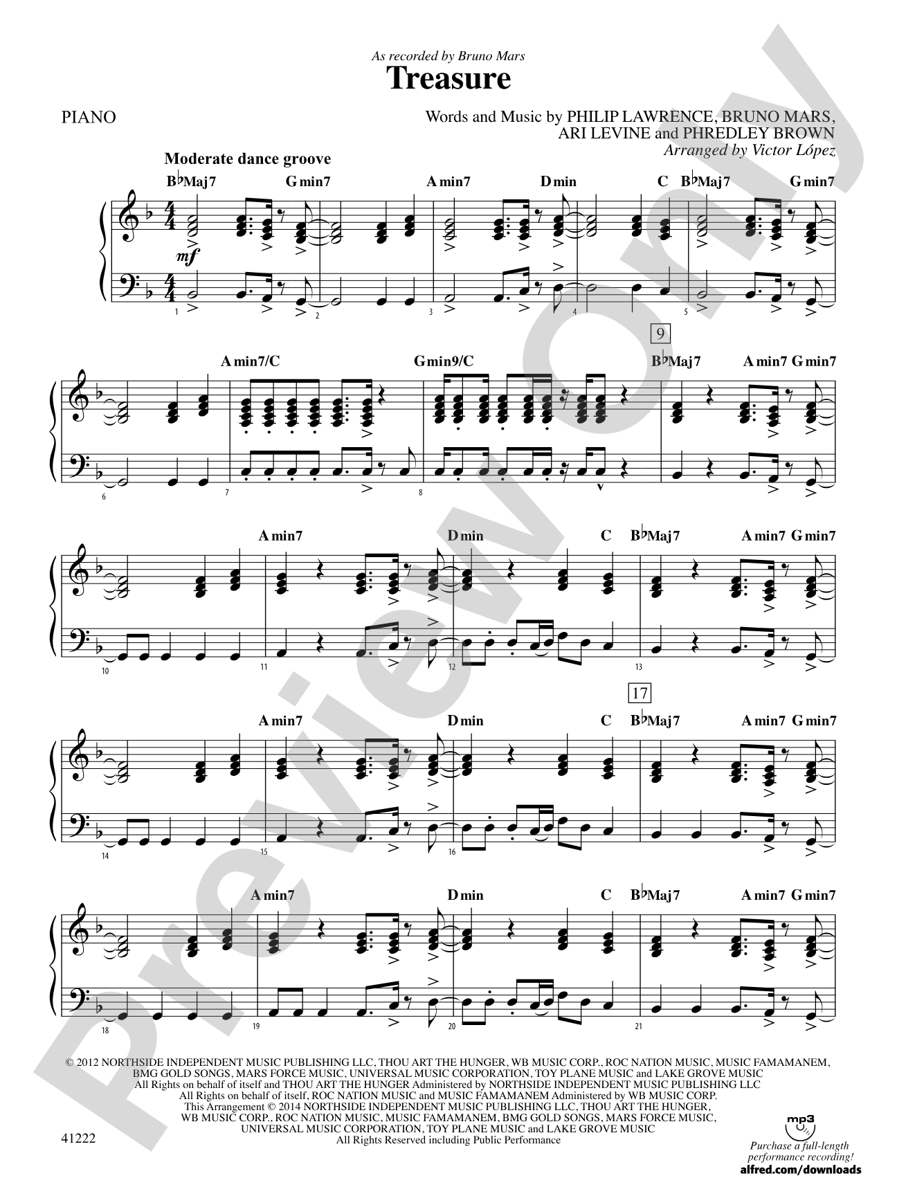 Treasure: Piano Accompaniment