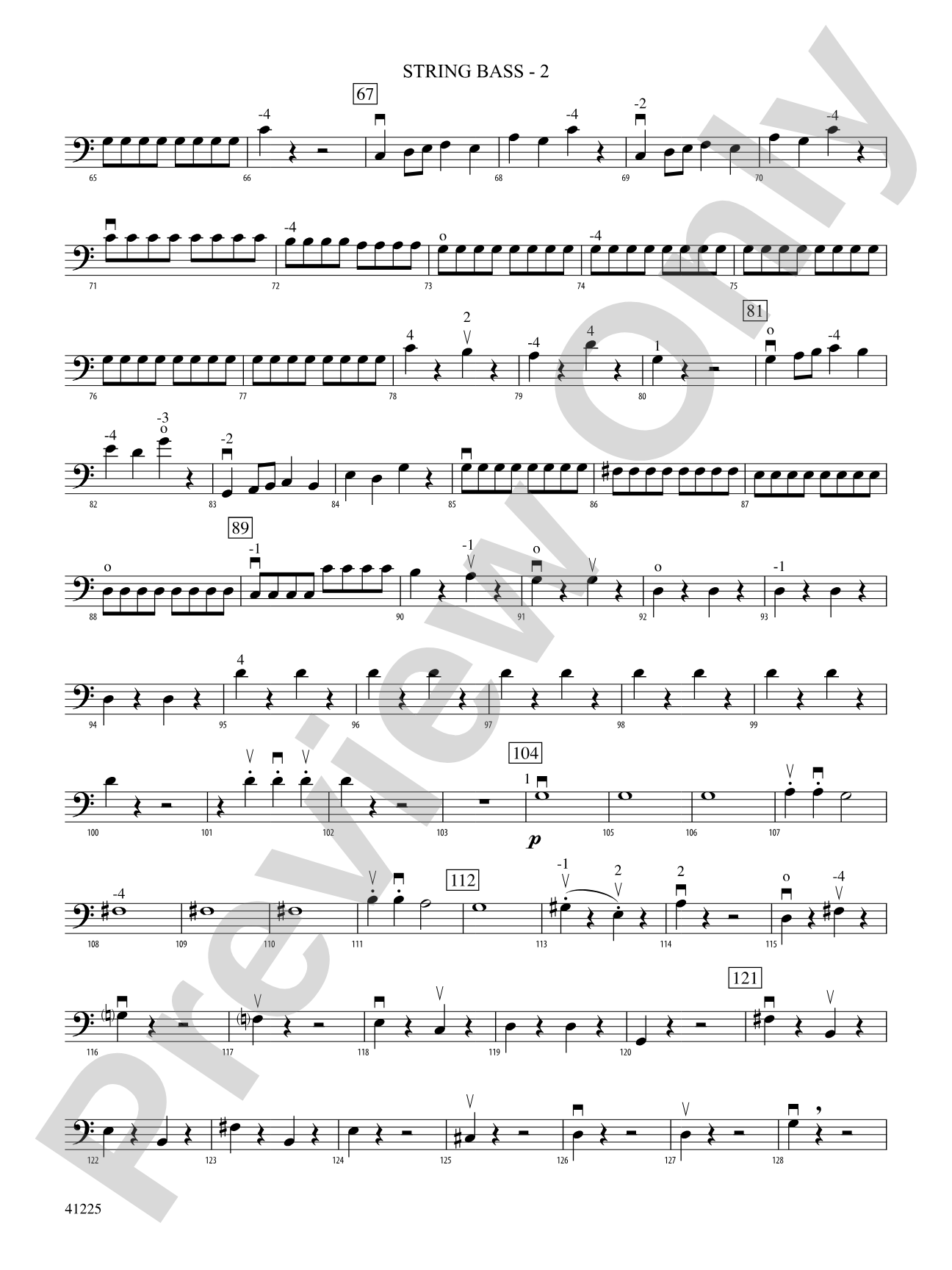 Sinfonia No. 9 in C Major: String Bass