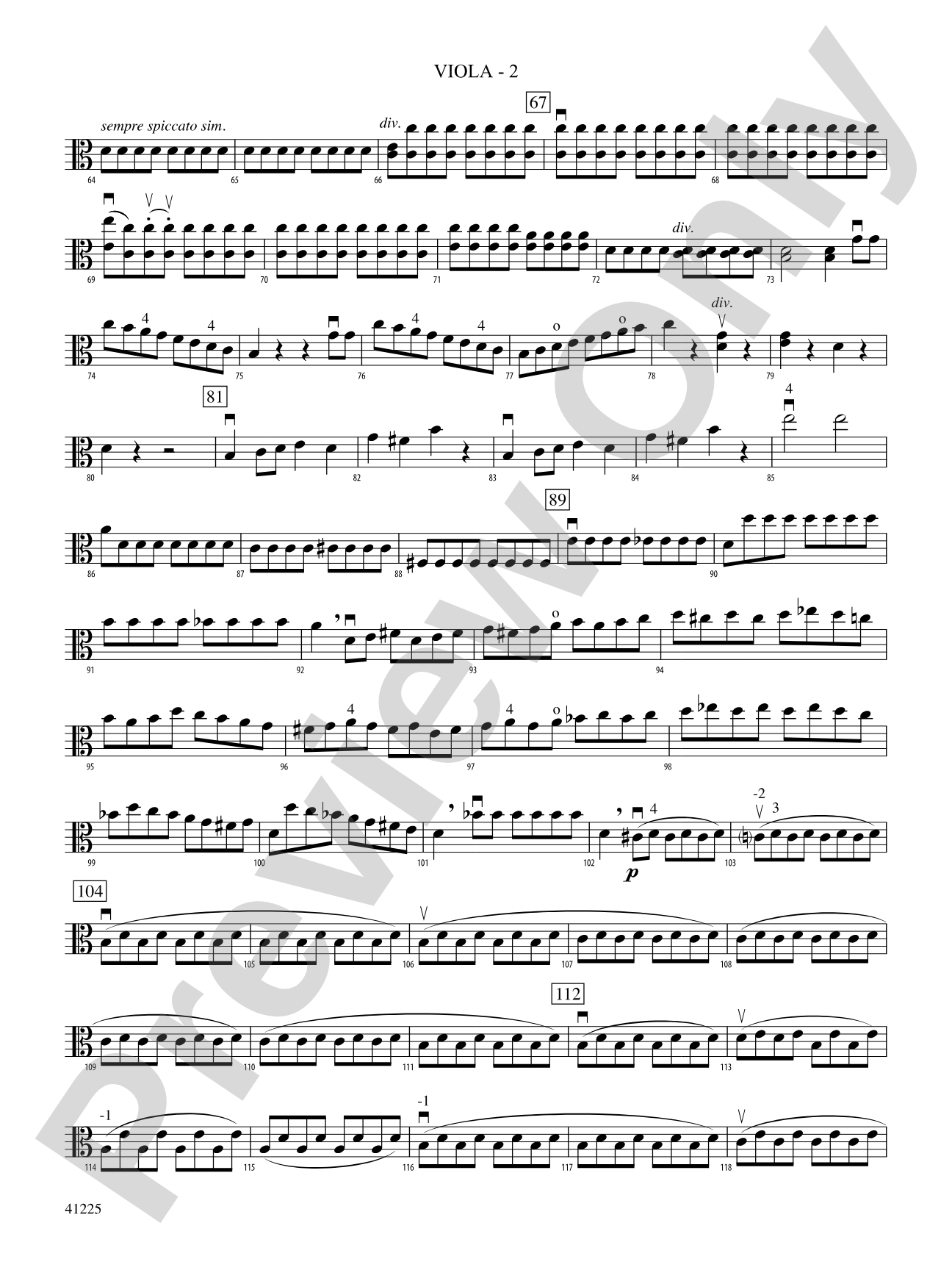 Sinfonia No. 9 in C Major: Viola