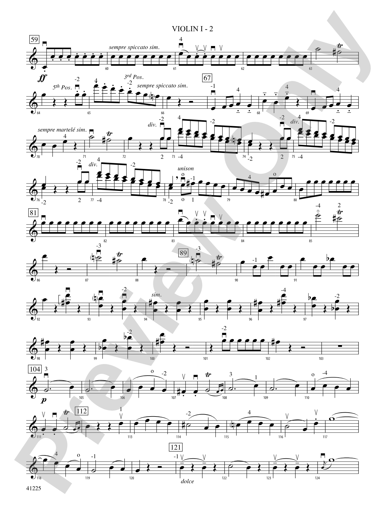 Sinfonia No. 9 in C Major: 1st Violin