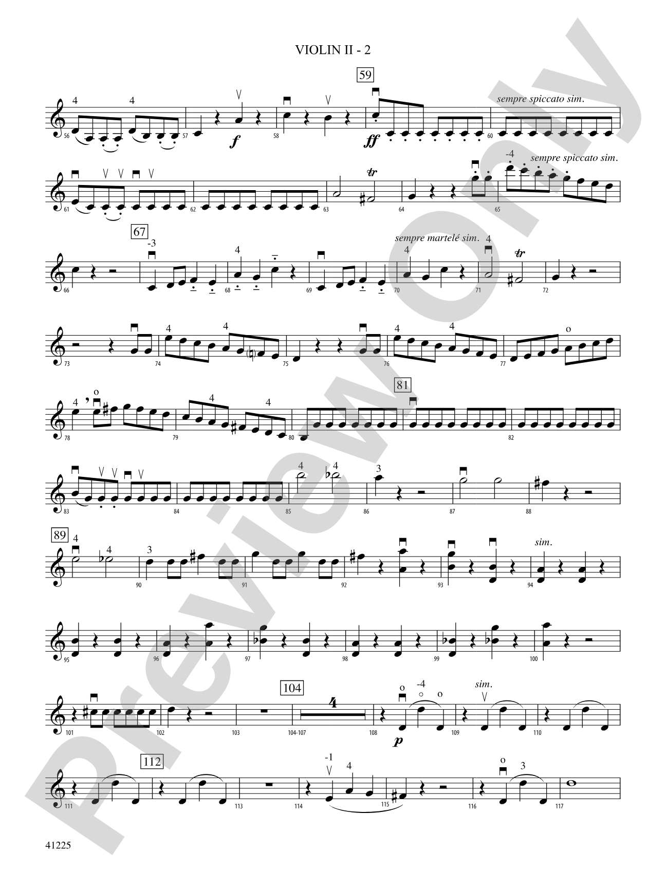 Sinfonia No. 9 in C Major: 2nd Violin