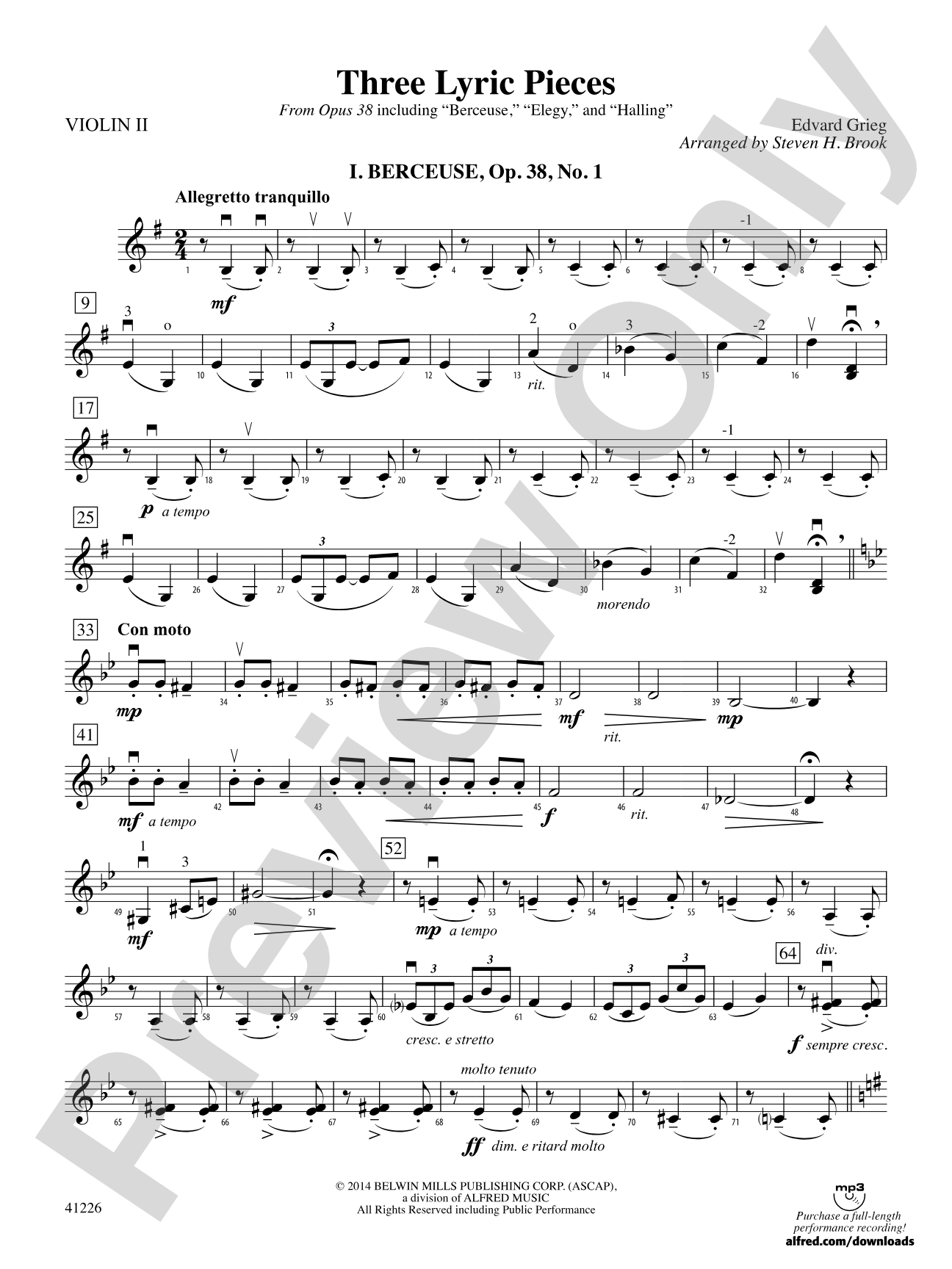 Three Lyric Pieces: 2nd Violin