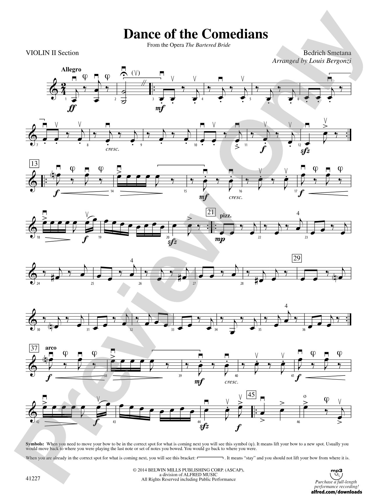 Dance of the Comedians (from the opera The Bartered Bride): Violin 2 Section