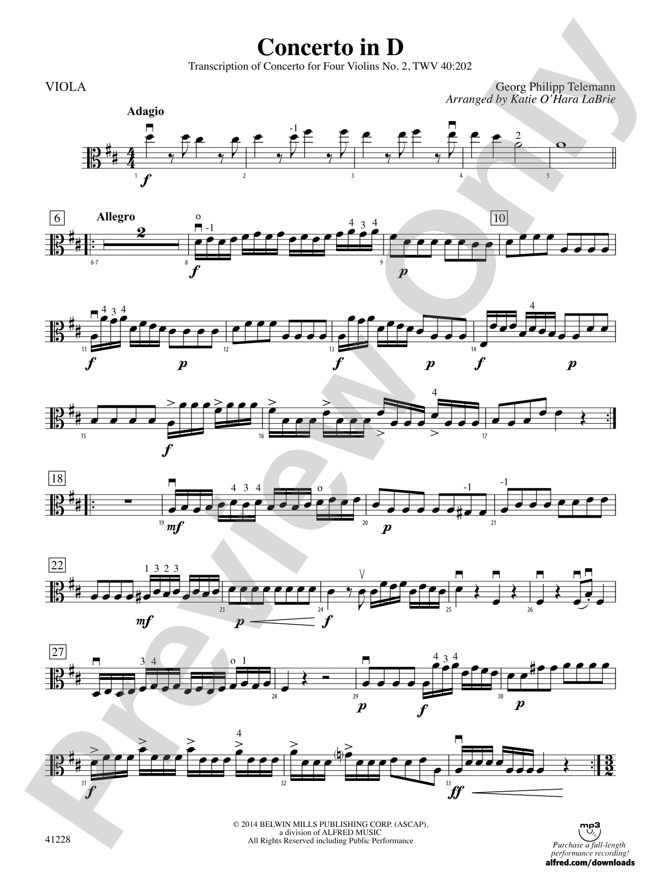 Concerto in D: Viola