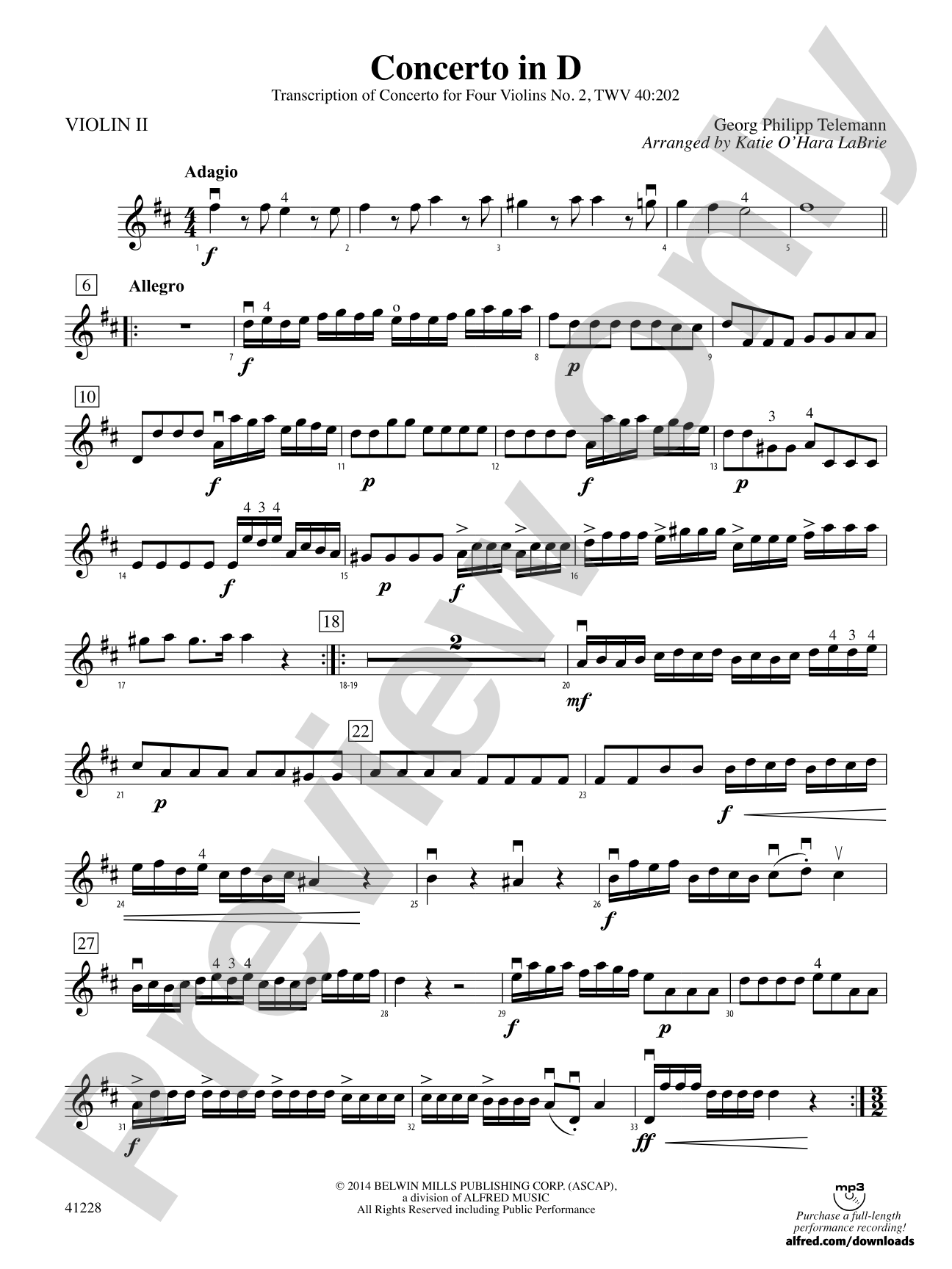 Concerto in D: 2nd Violin