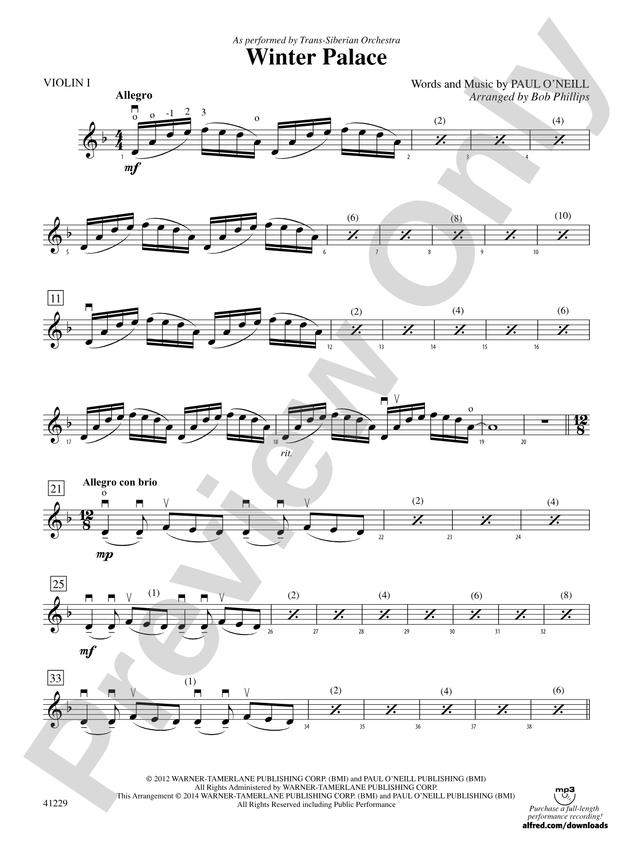 Winter Palace: 1st Violin