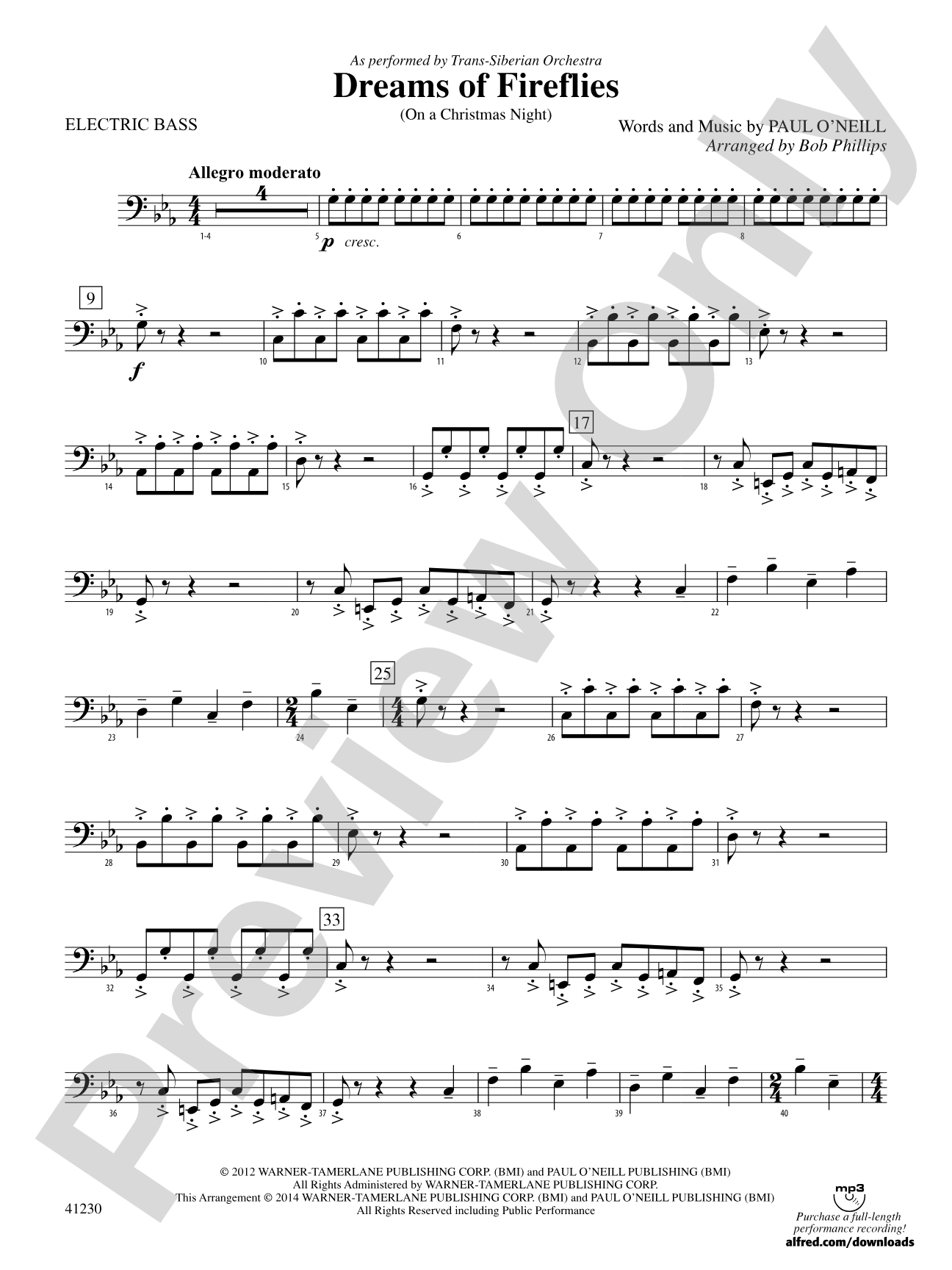 Dreams of Fireflies: Electric Bass