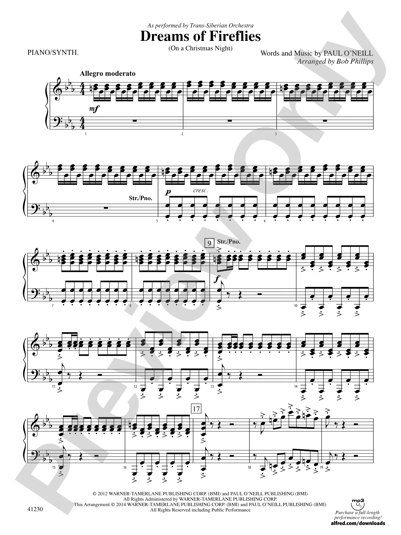 Dreams of Fireflies: Piano Accompaniment