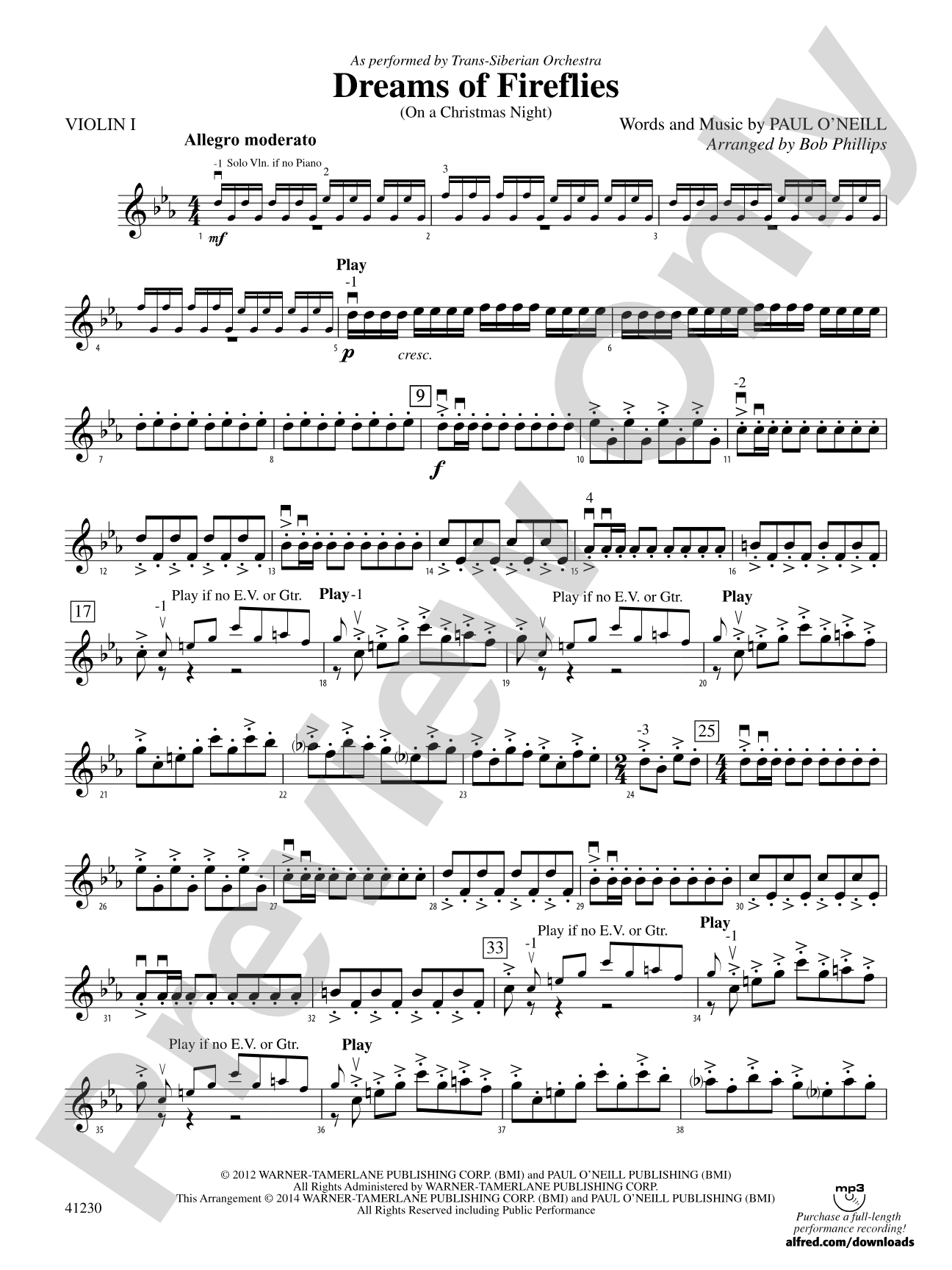 Dreams of Fireflies: 1st Violin
