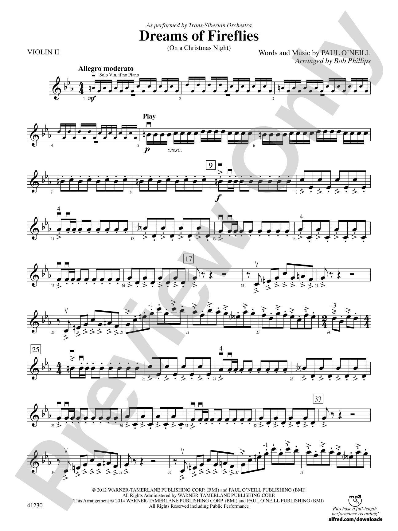 Dreams of Fireflies: 2nd Violin
