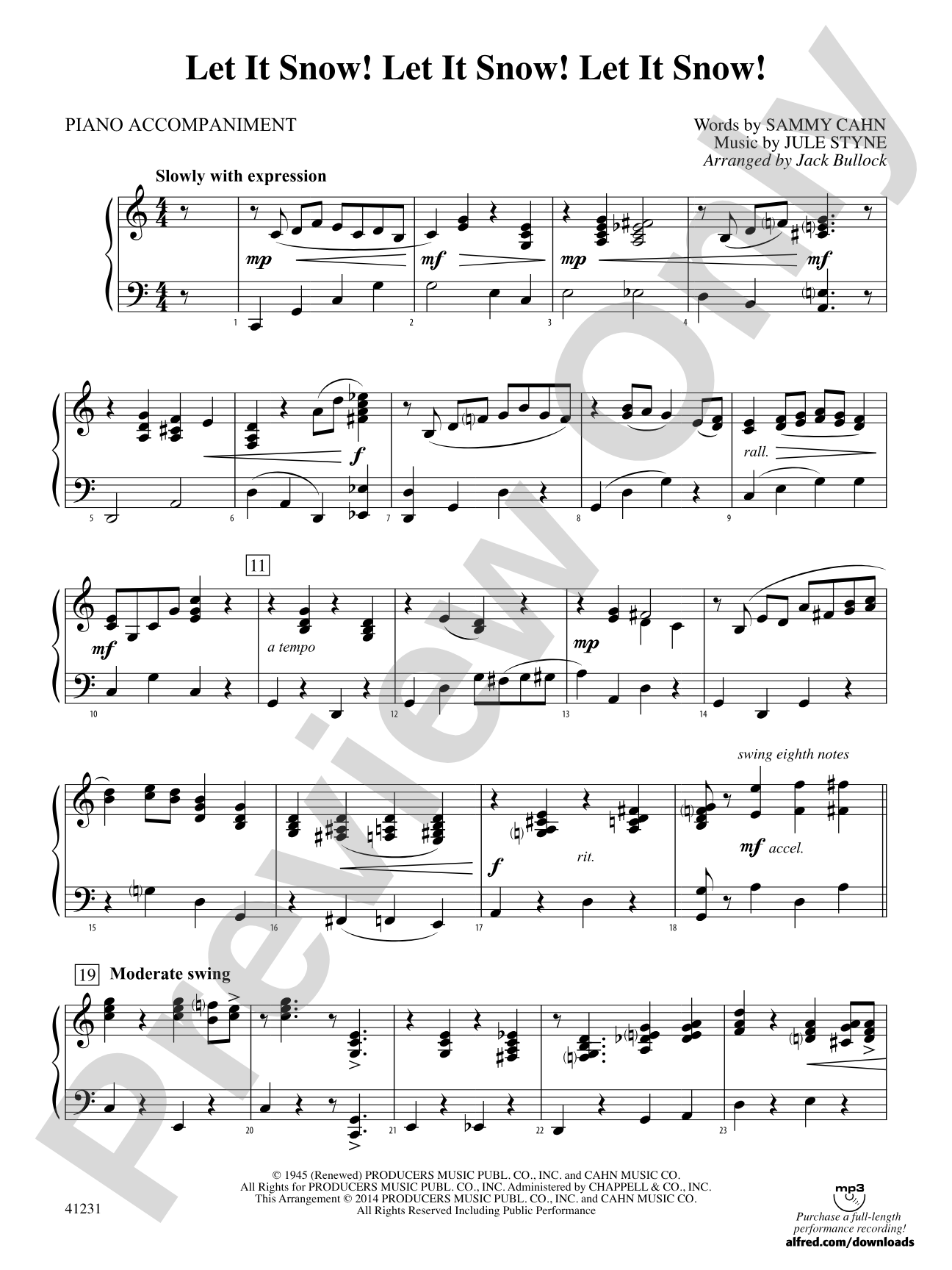 Let It Snow! Let It Snow! Let It Snow!: Piano Accompaniment