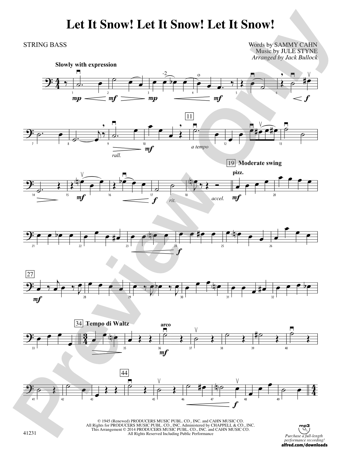 Let It Snow! Let It Snow! Let It Snow!: String Bass