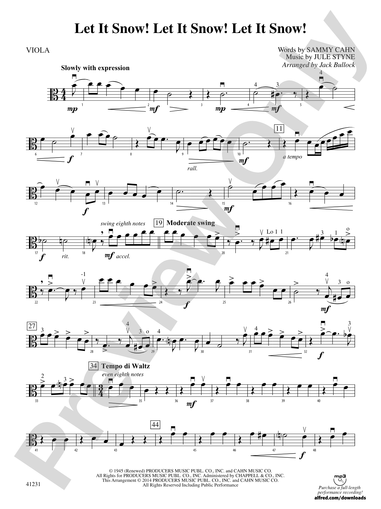 Let It Snow! Let It Snow! Let It Snow!: Viola