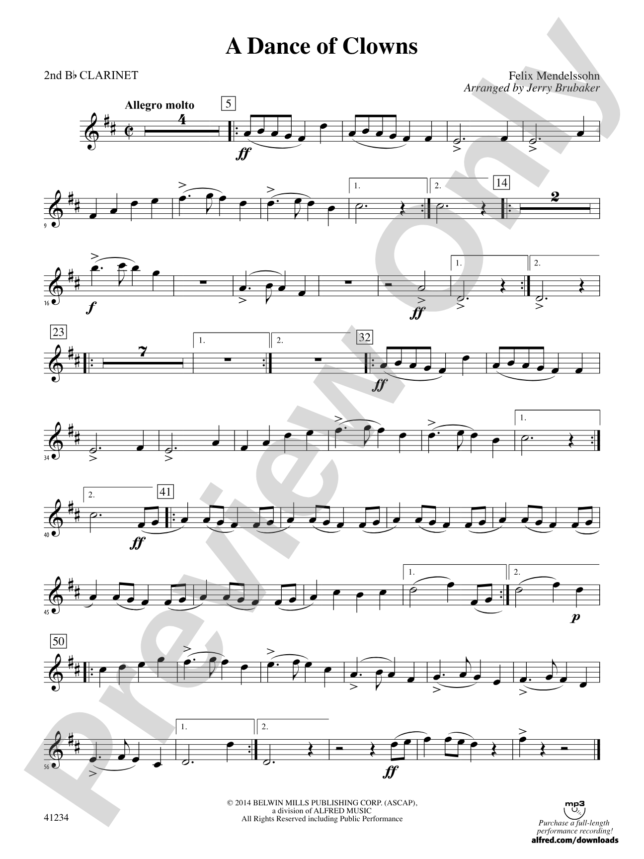 A Dance of Clowns (from A Midsummer Night's Dream): 2nd B-flat Clarinet