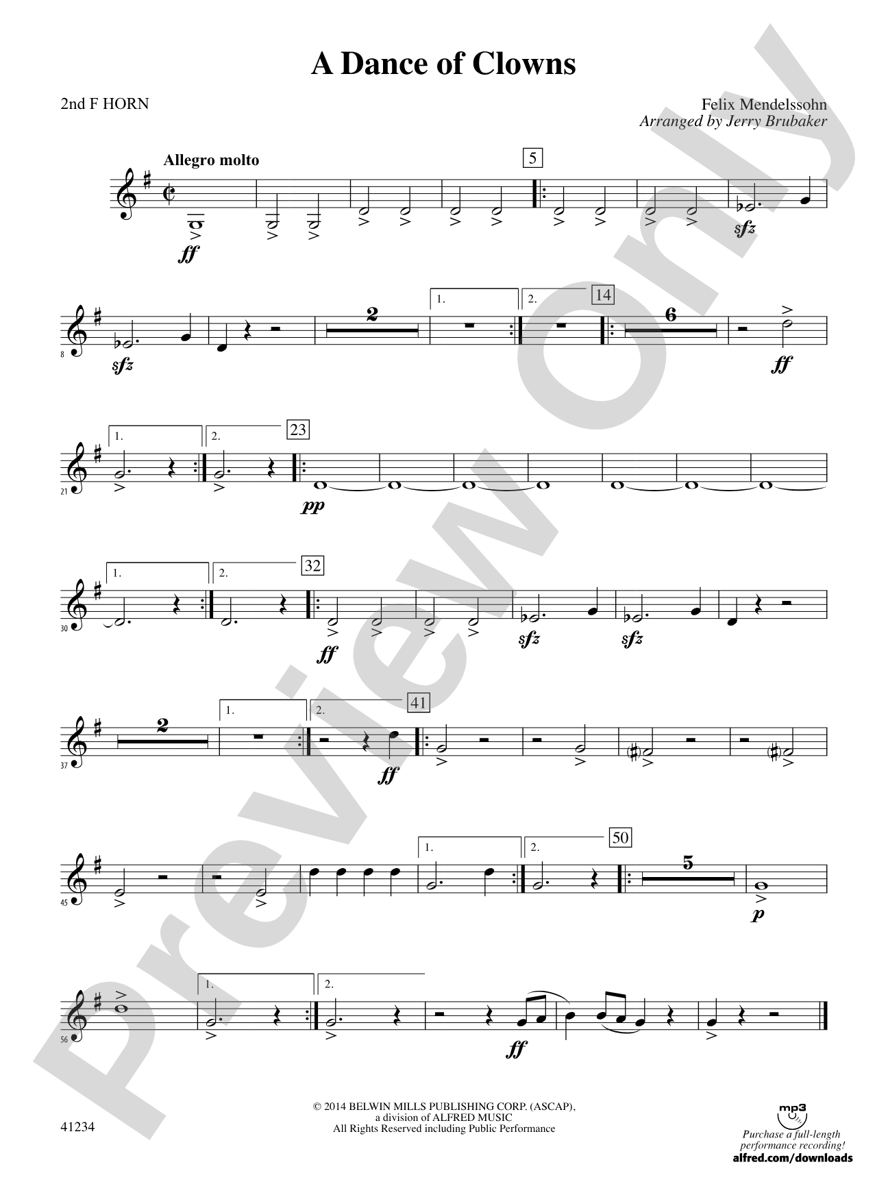 A Dance of Clowns (from A Midsummer Night's Dream): 2nd F Horn