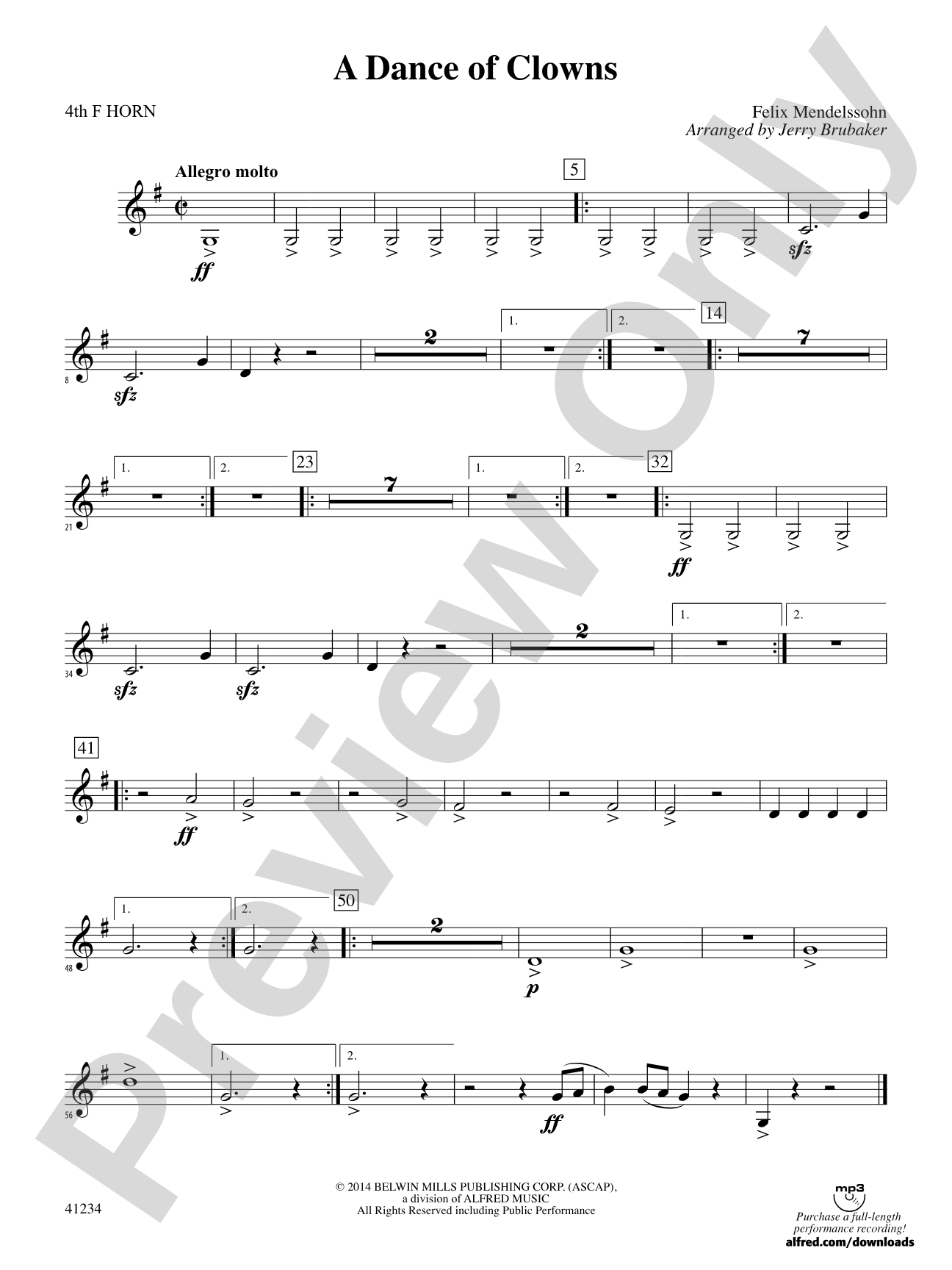 A Dance of Clowns (from A Midsummer Night's Dream): 4th F Horn