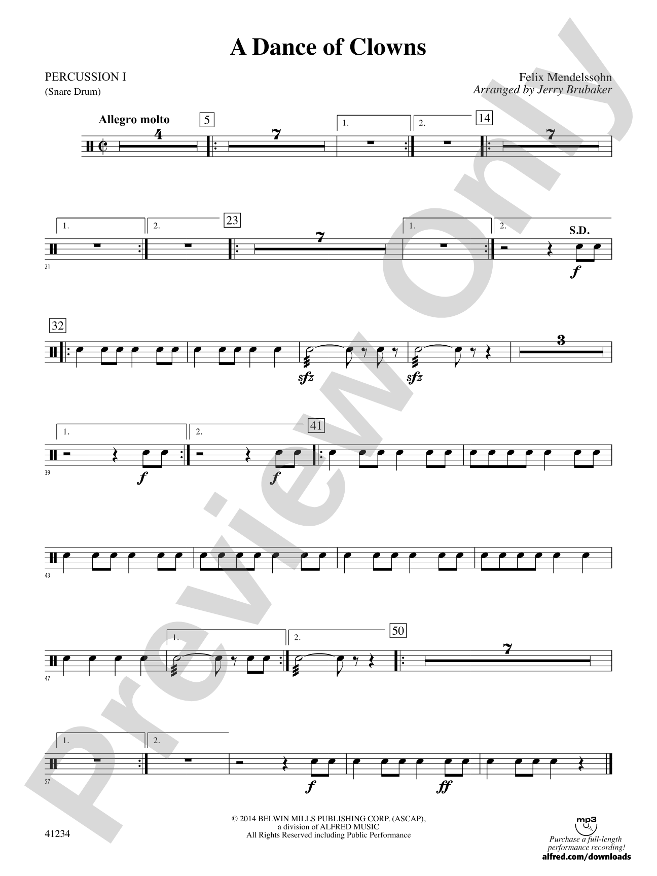 A Dance of Clowns (from A Midsummer Night's Dream): 1st Percussion