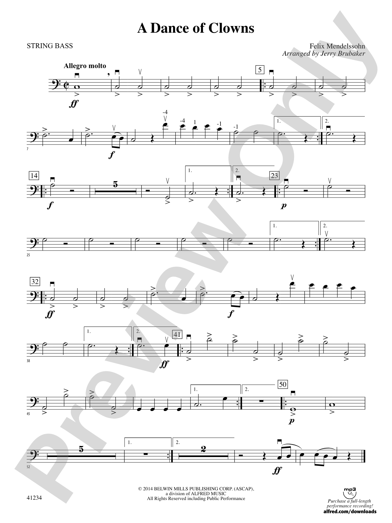 A Dance of Clowns (from A Midsummer Night's Dream): String Bass