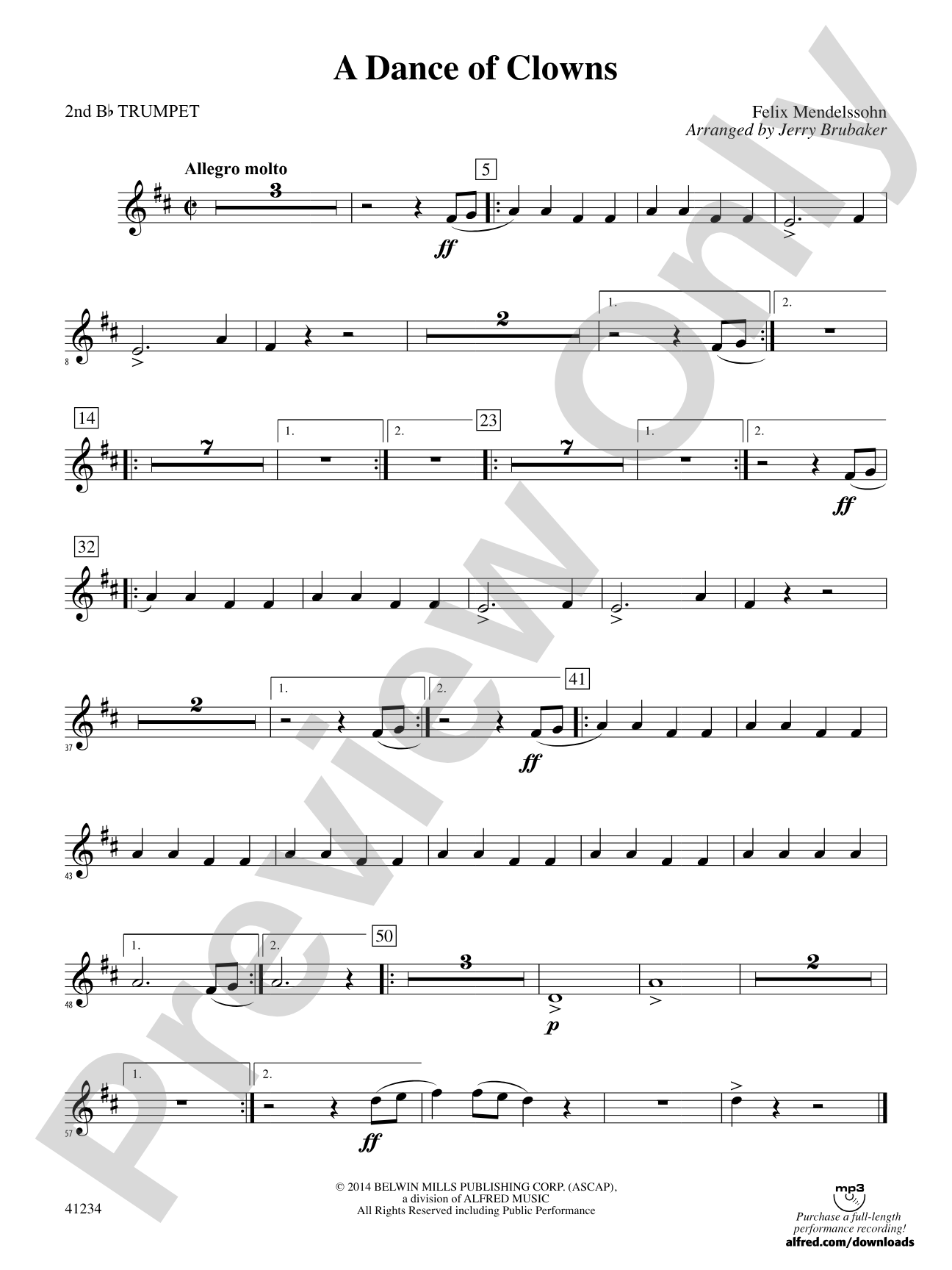A Dance of Clowns (from A Midsummer Night's Dream): 2nd B-flat Trumpet