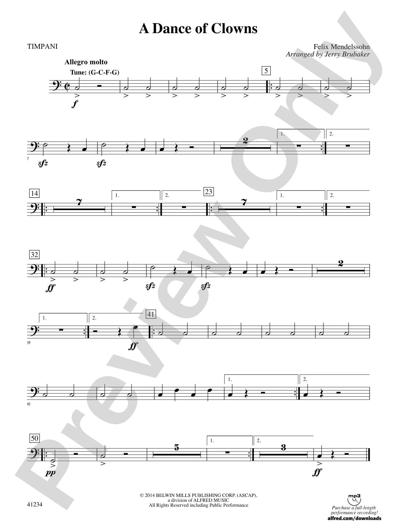 A Dance of Clowns (from A Midsummer Night's Dream): Timpani