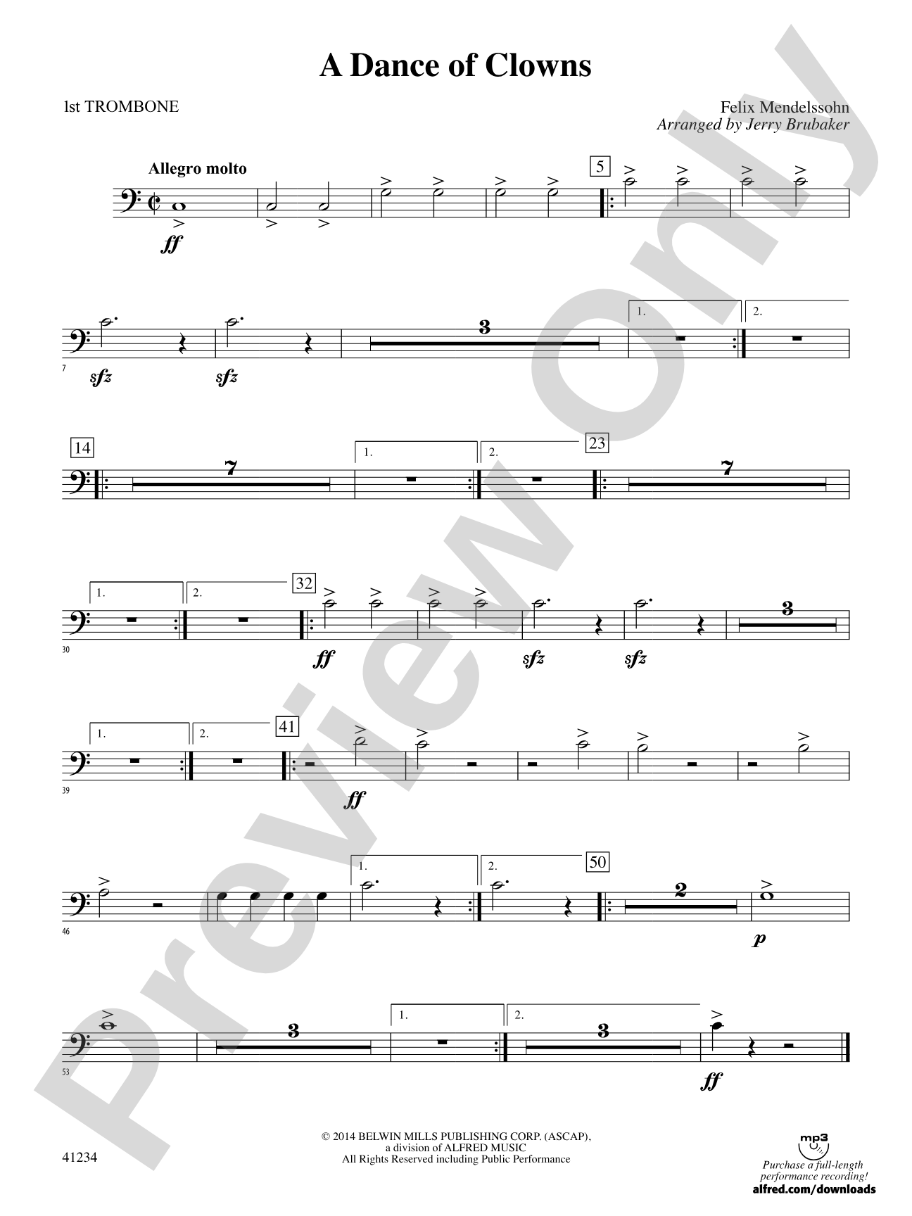 A Dance of Clowns (from A Midsummer Night's Dream): 1st Trombone